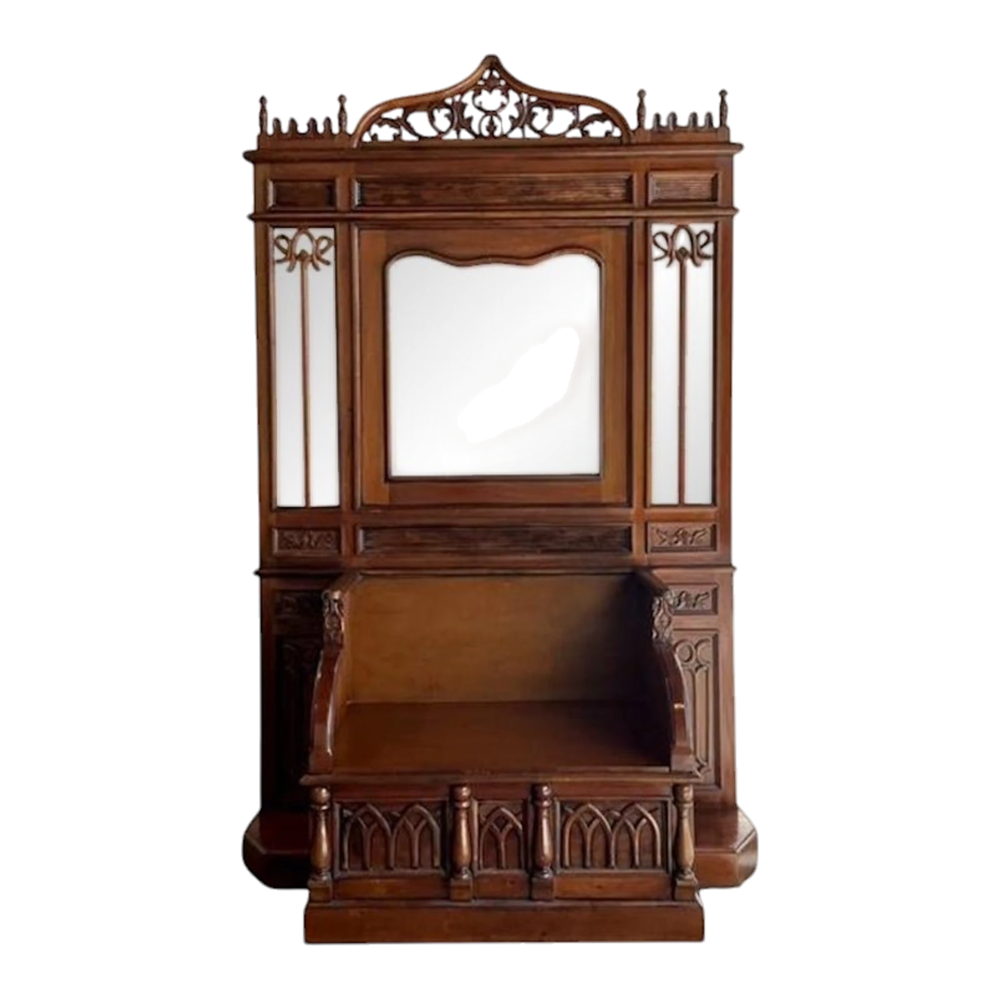 Vintage Gothic Revival Hall Bench