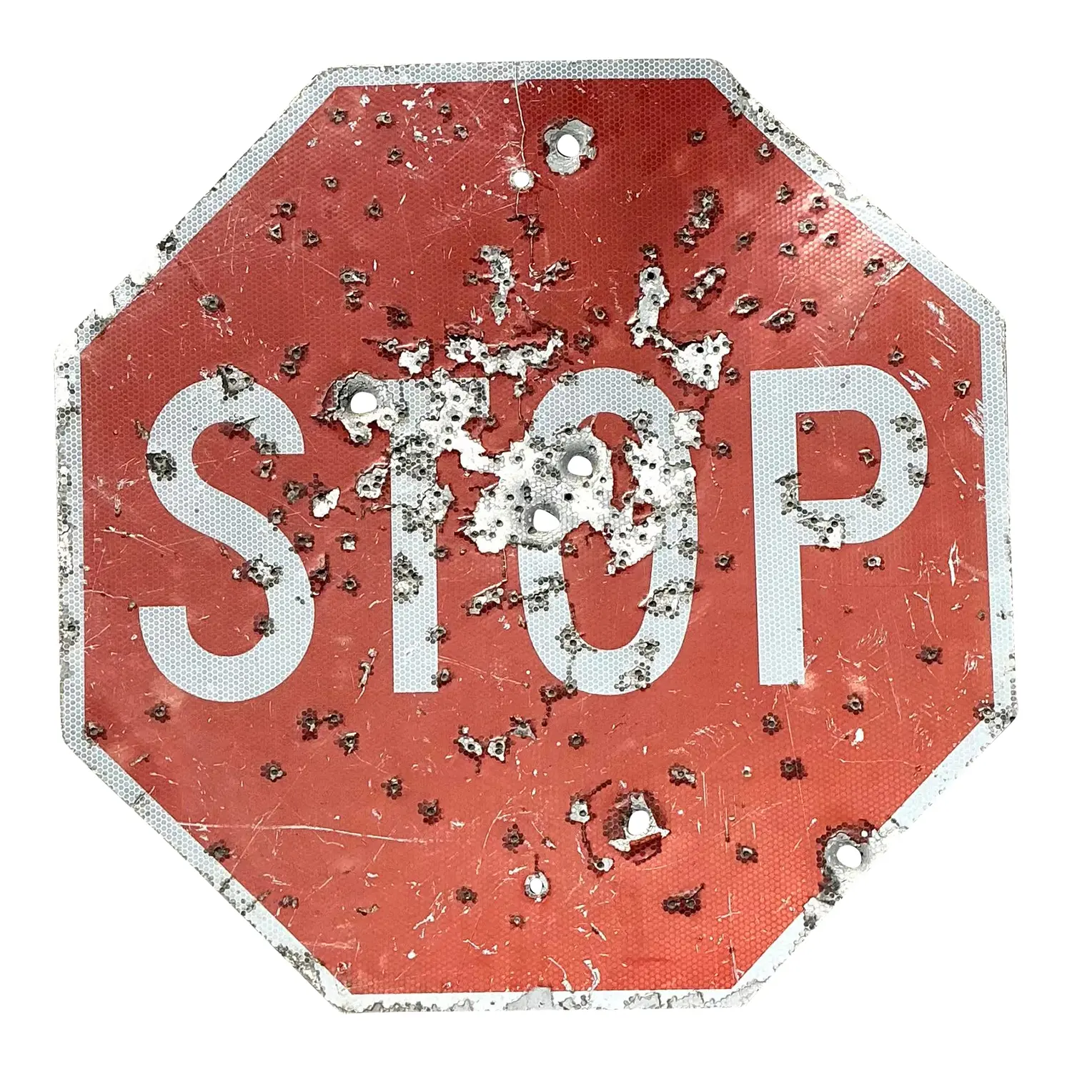Vintage Gunshot Stop Sign