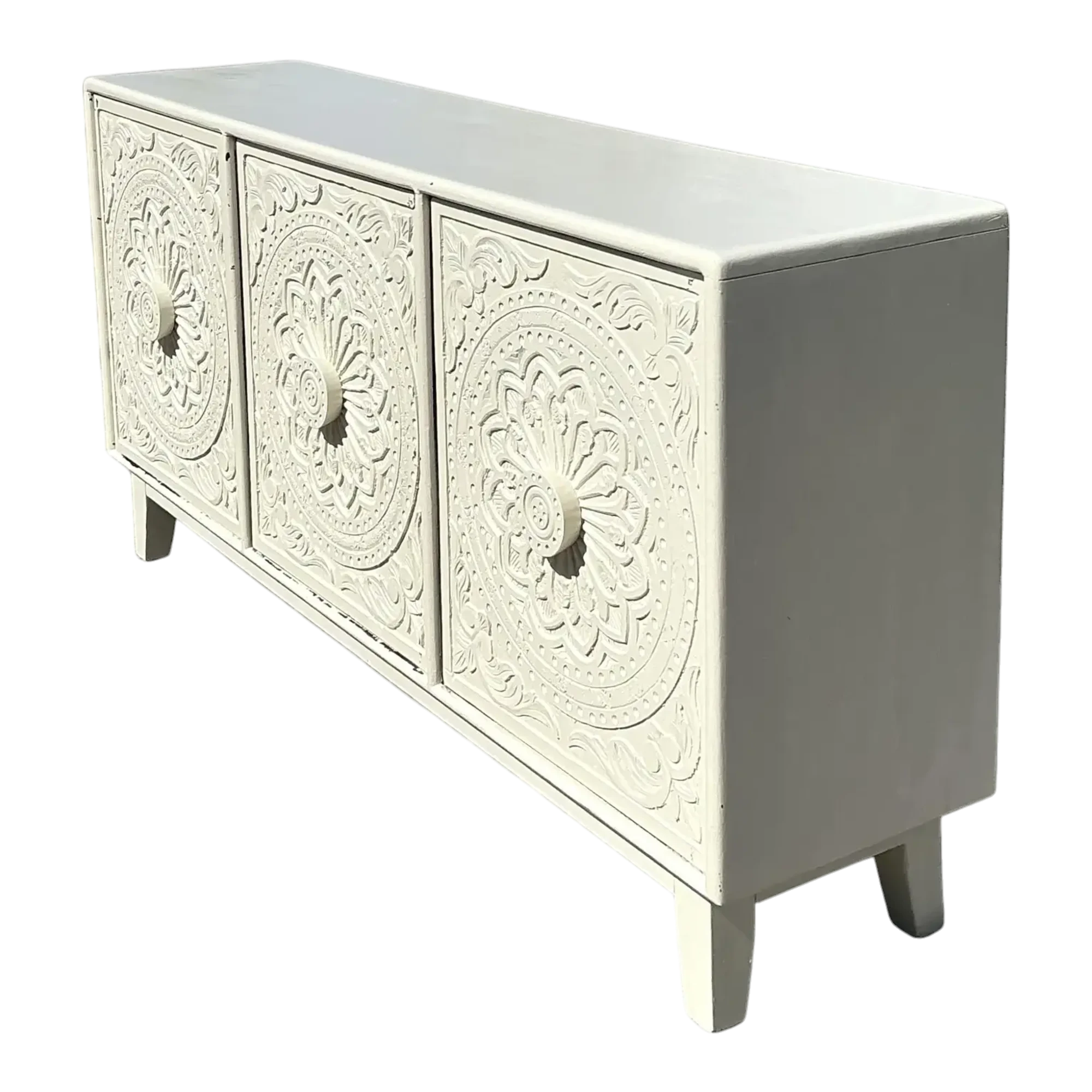 Vintage Hand Carved Credenza