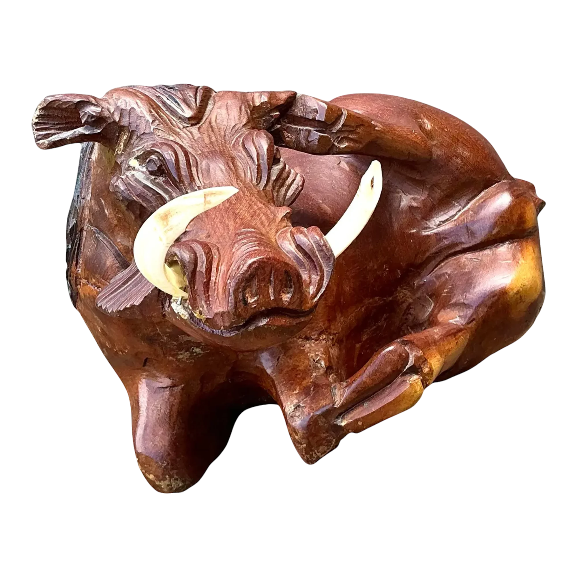 Vintage Hand Carved Wild Boar