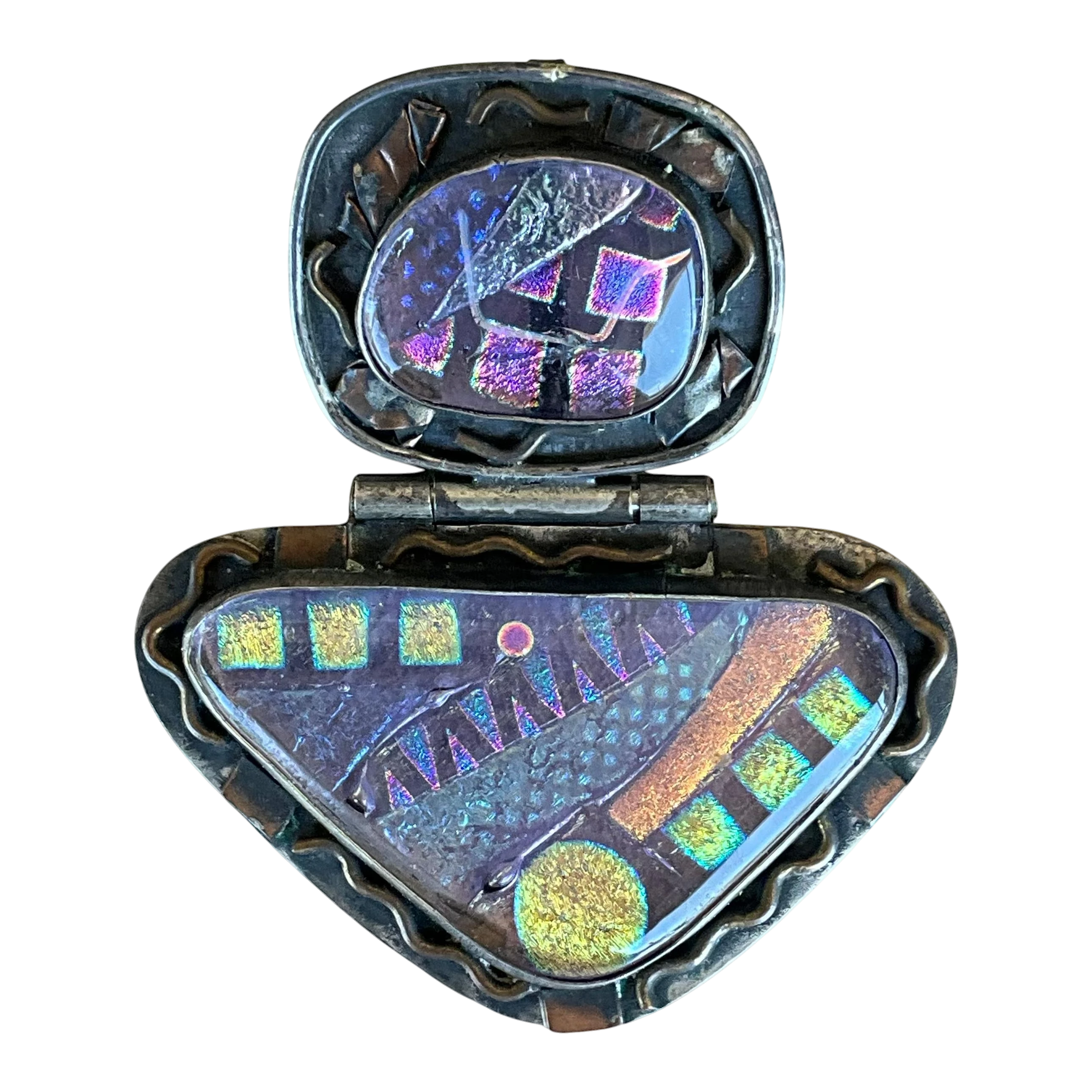 Vintage Hand Crafted 925 Dichoric Glass Pendant