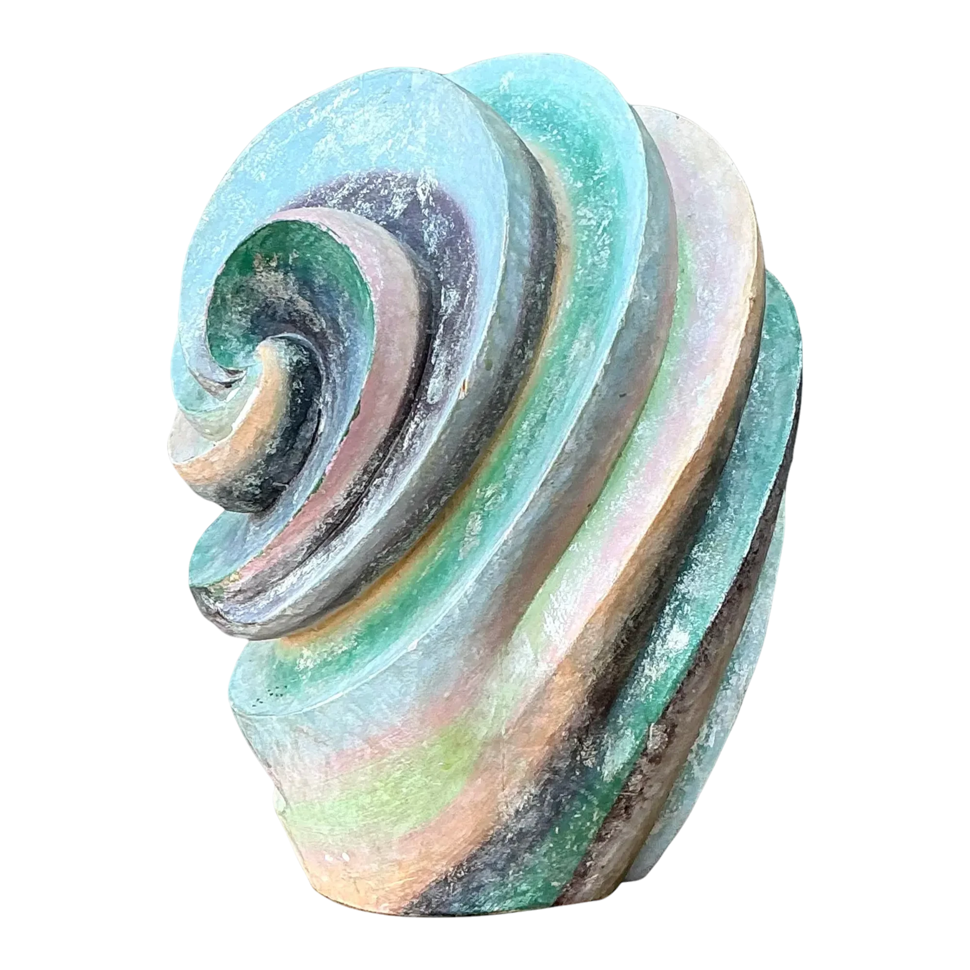 Vintage Hand Painted Geometric Sculpture.