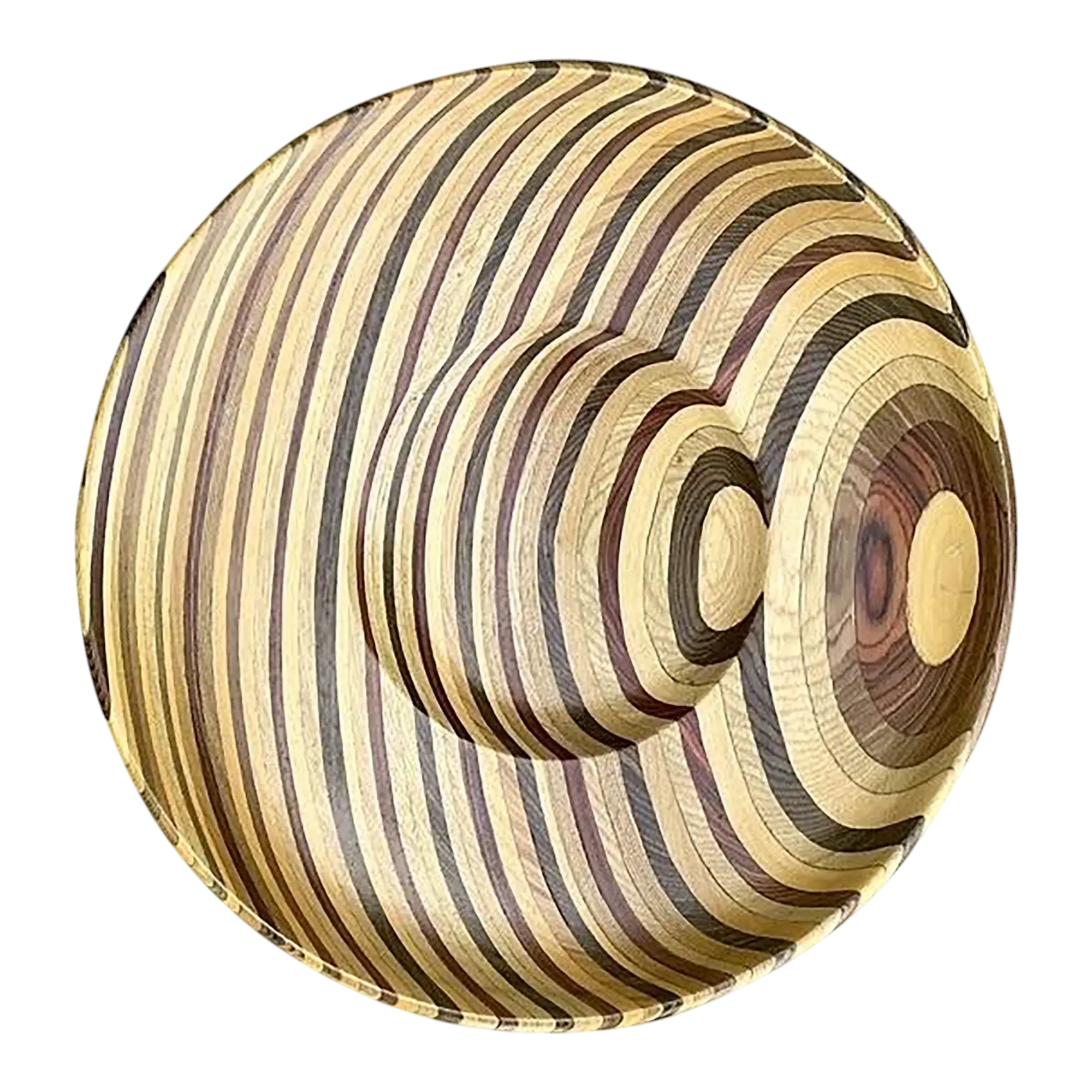 Vintage Inlay Wood Monumental Bowl