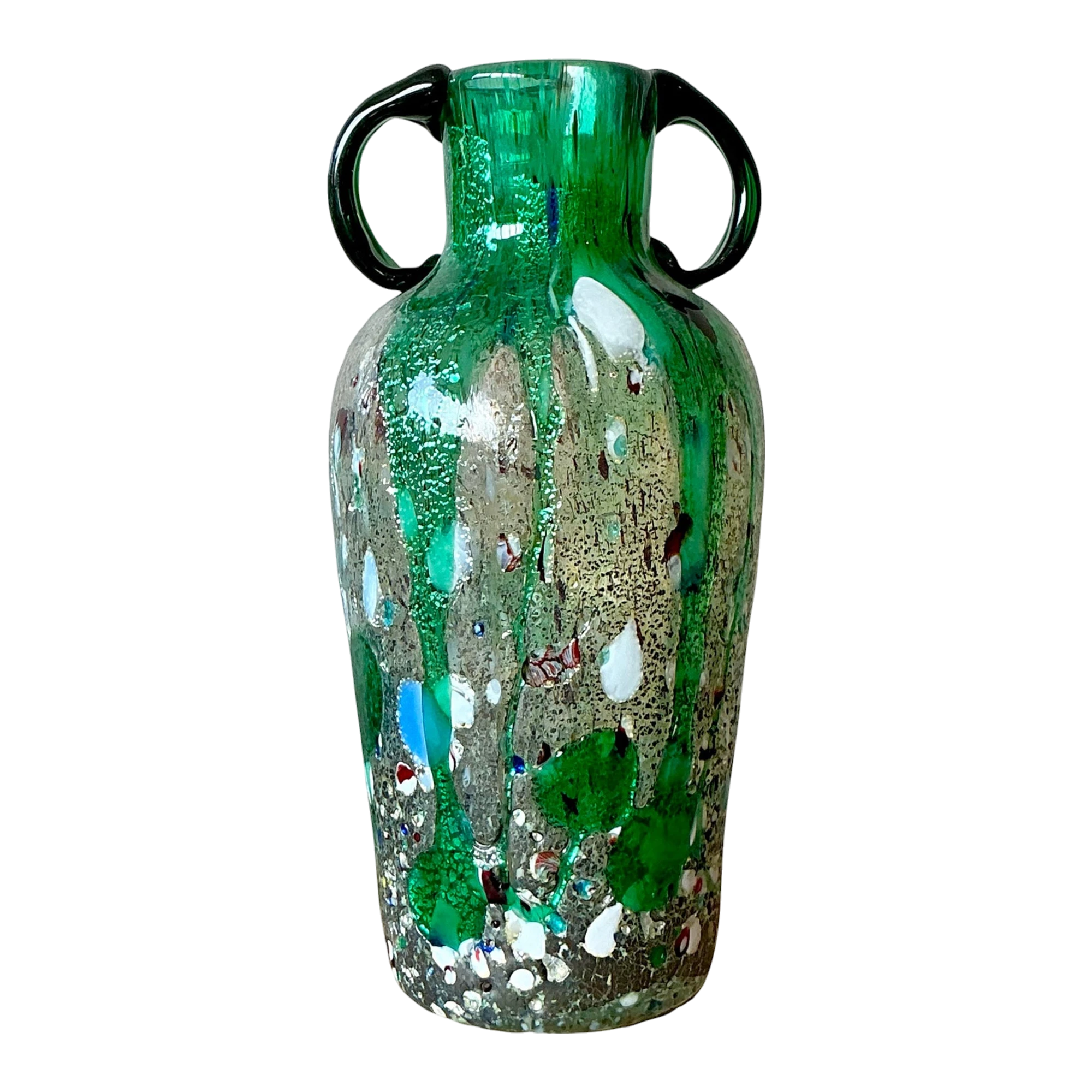Vintage Italian Art Glass Vase After Murano - Glass, 5W x 11.25H