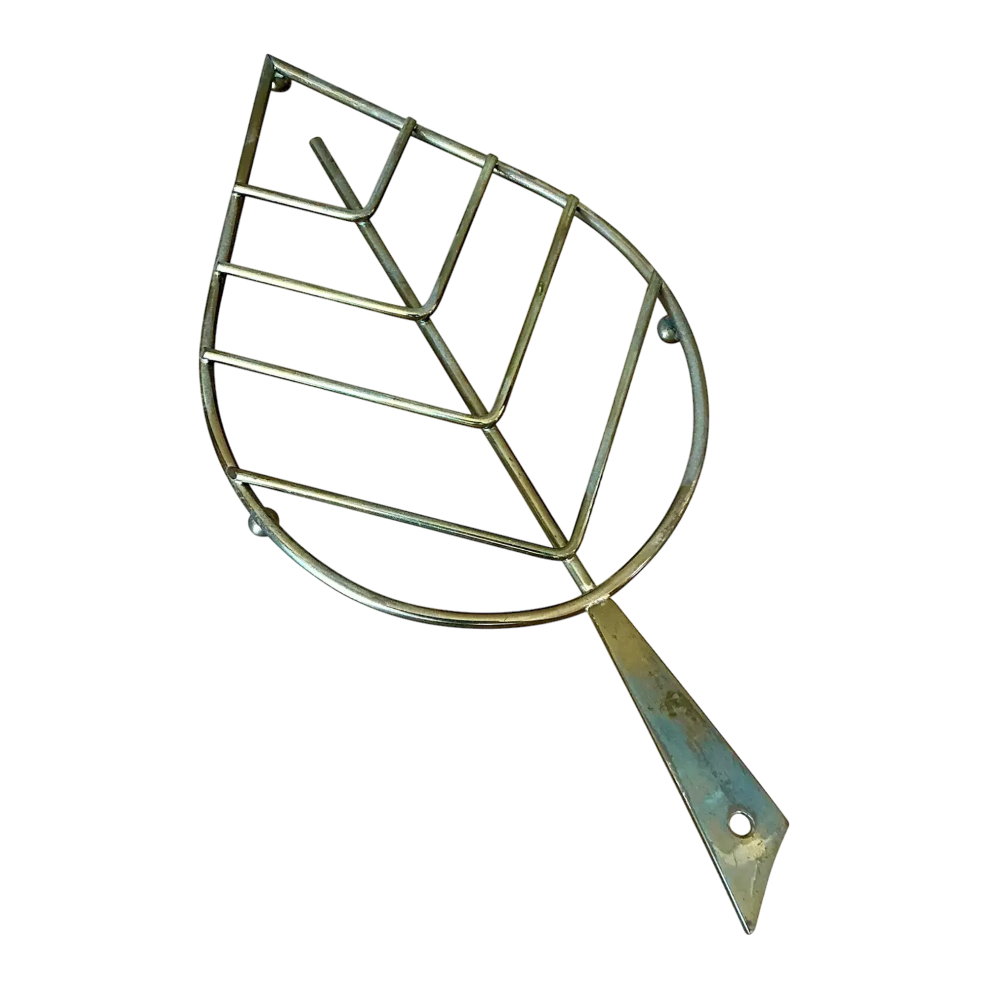 Vintage Italian Brass Leaf Trivet - 195 — additional photo 1