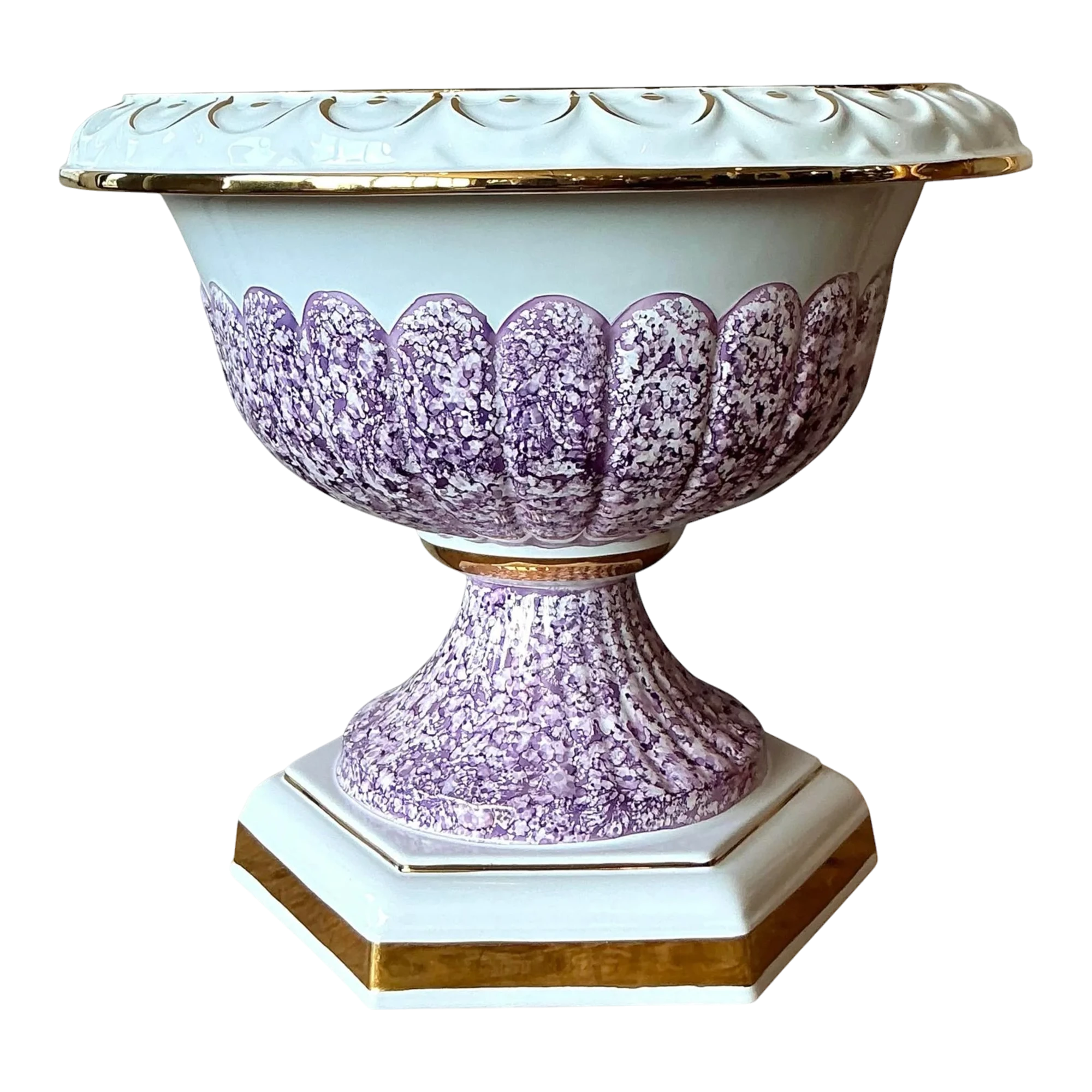 Vintage Italian Gilt Tipped Centerpiece Bowl