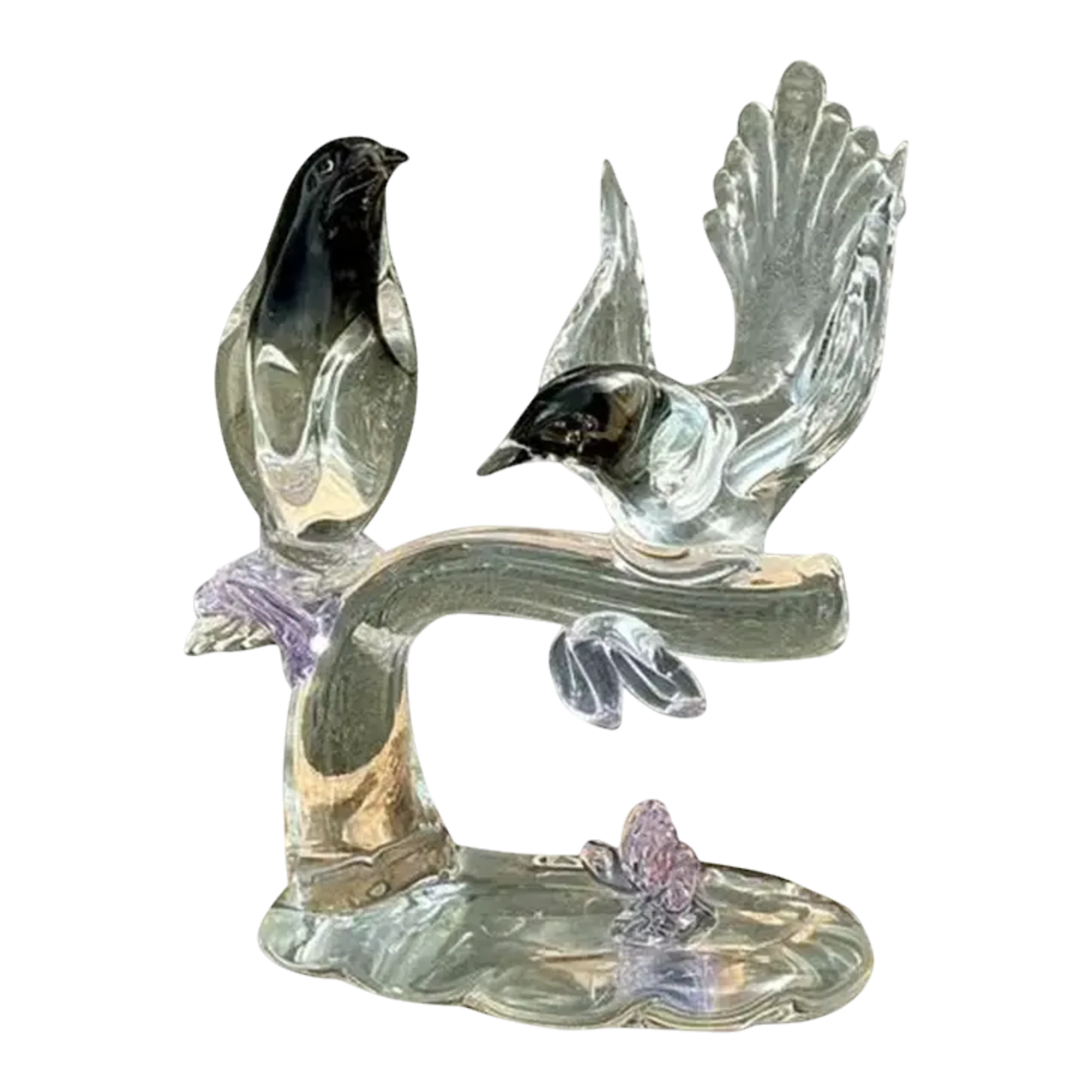 Vintage Italian Glass Lovebirds After Murano