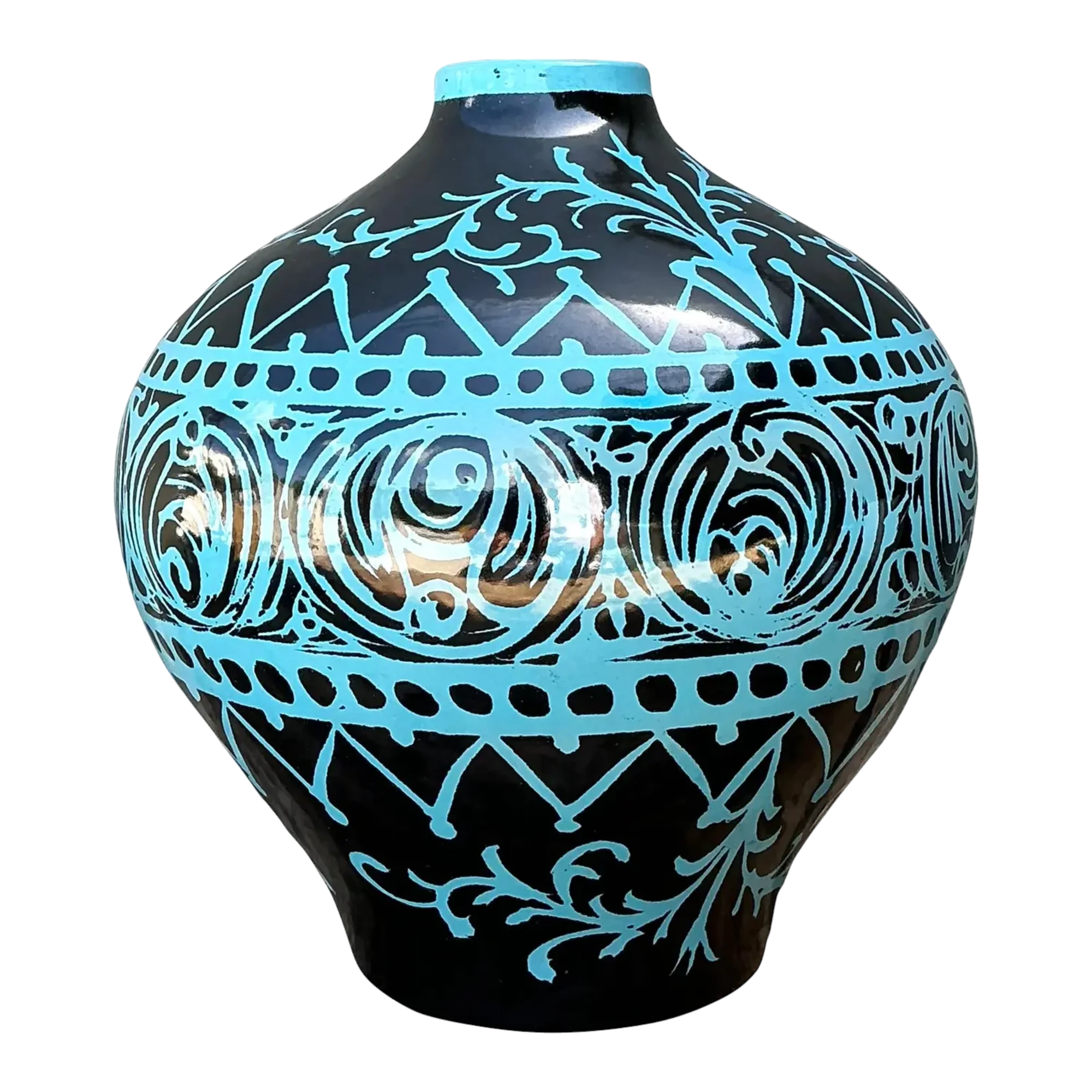 Vintage Italian Glazed Ceramic Urn