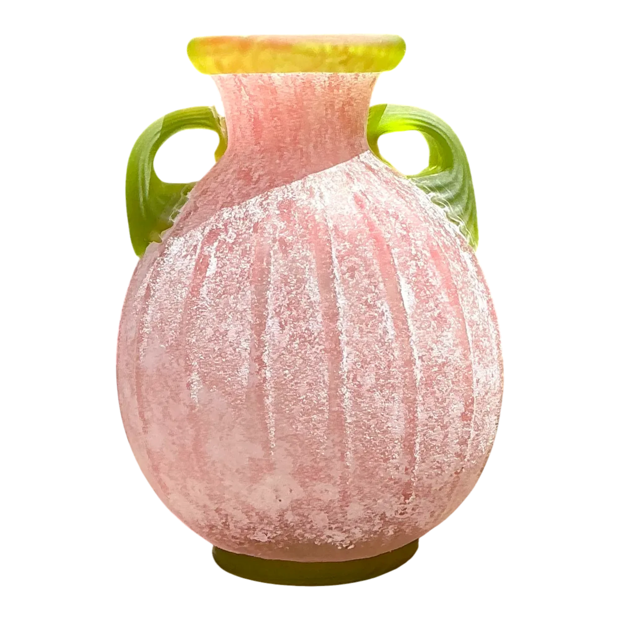 Vintage Italian Hand Blown Glass Vase - Blown Glass, 4.75W x 7H