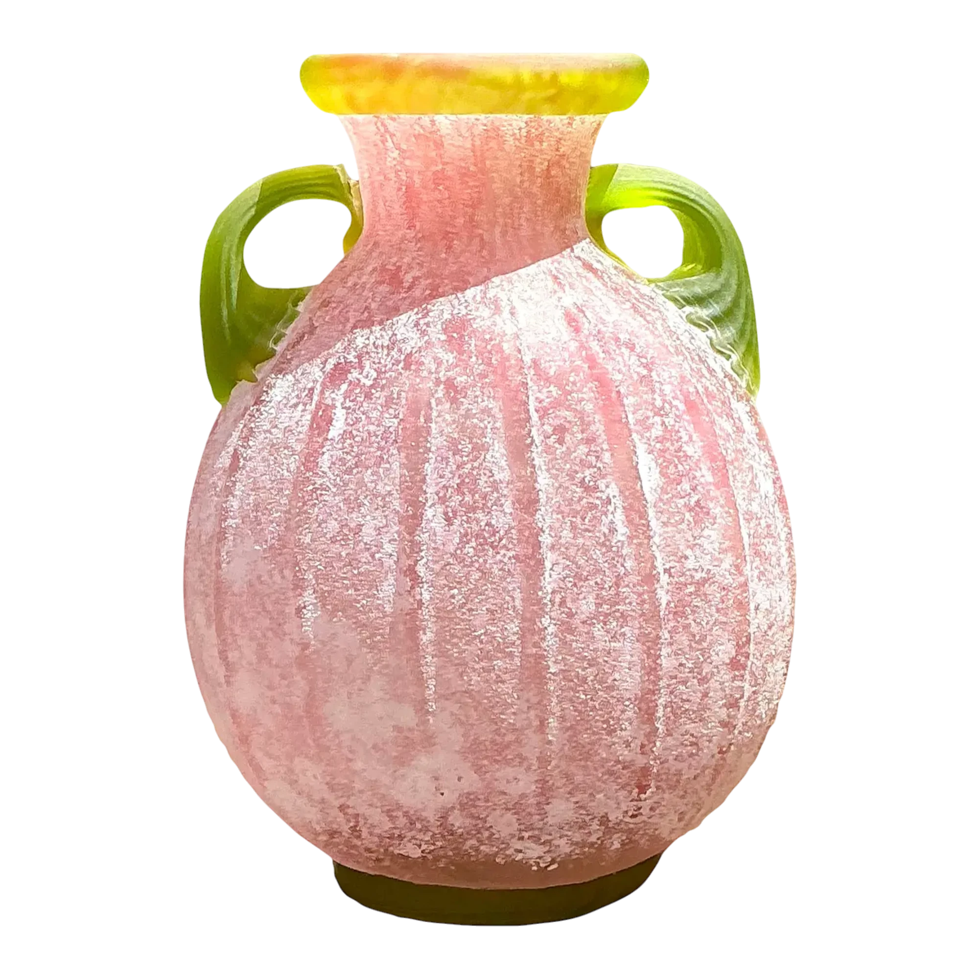 Vintage Italian Hand Blown Glass Vase - Blown Glass, 6.75W x 7.75H — additional photo 1