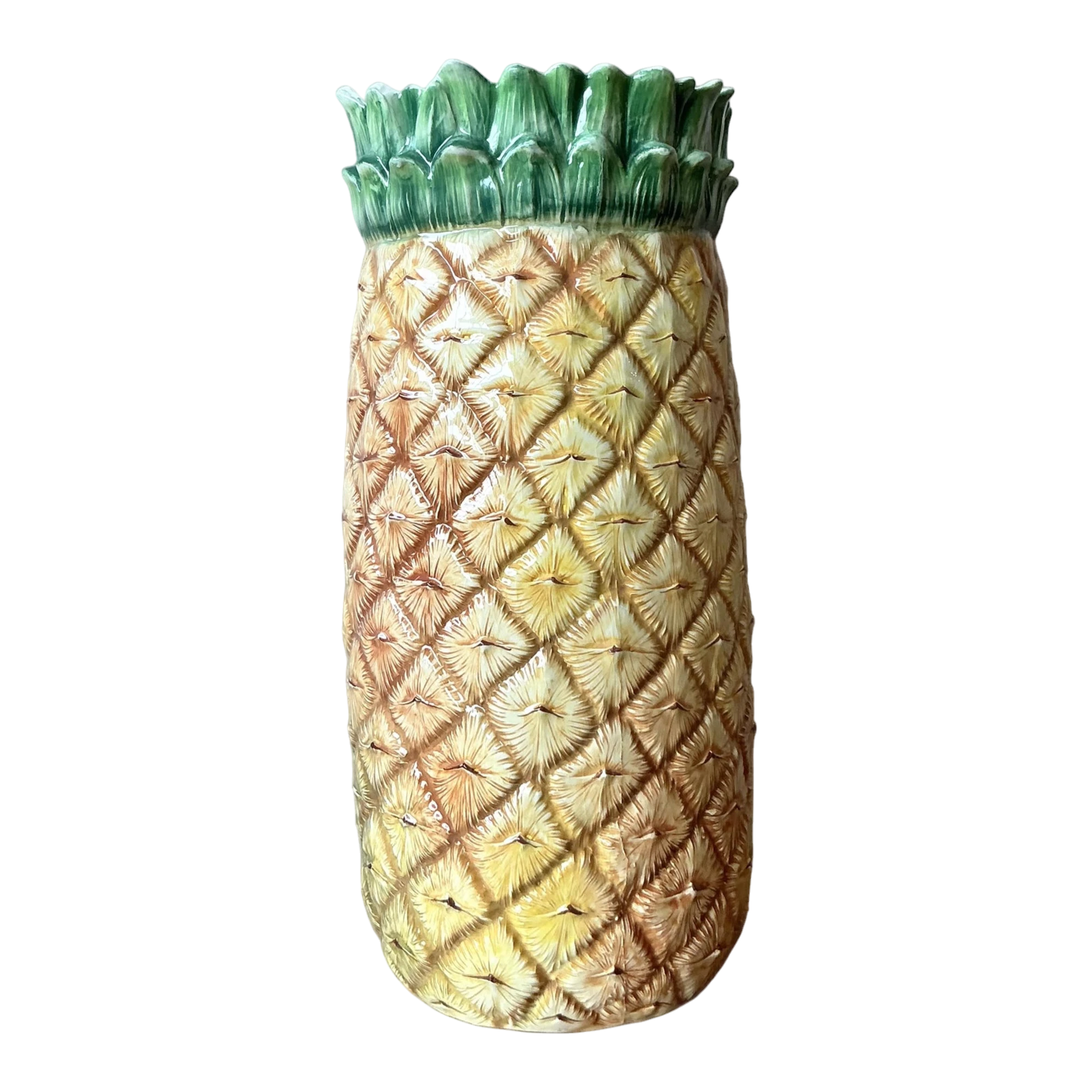 Vintage Italian Hand Painted Pineapple Umbrella Stand