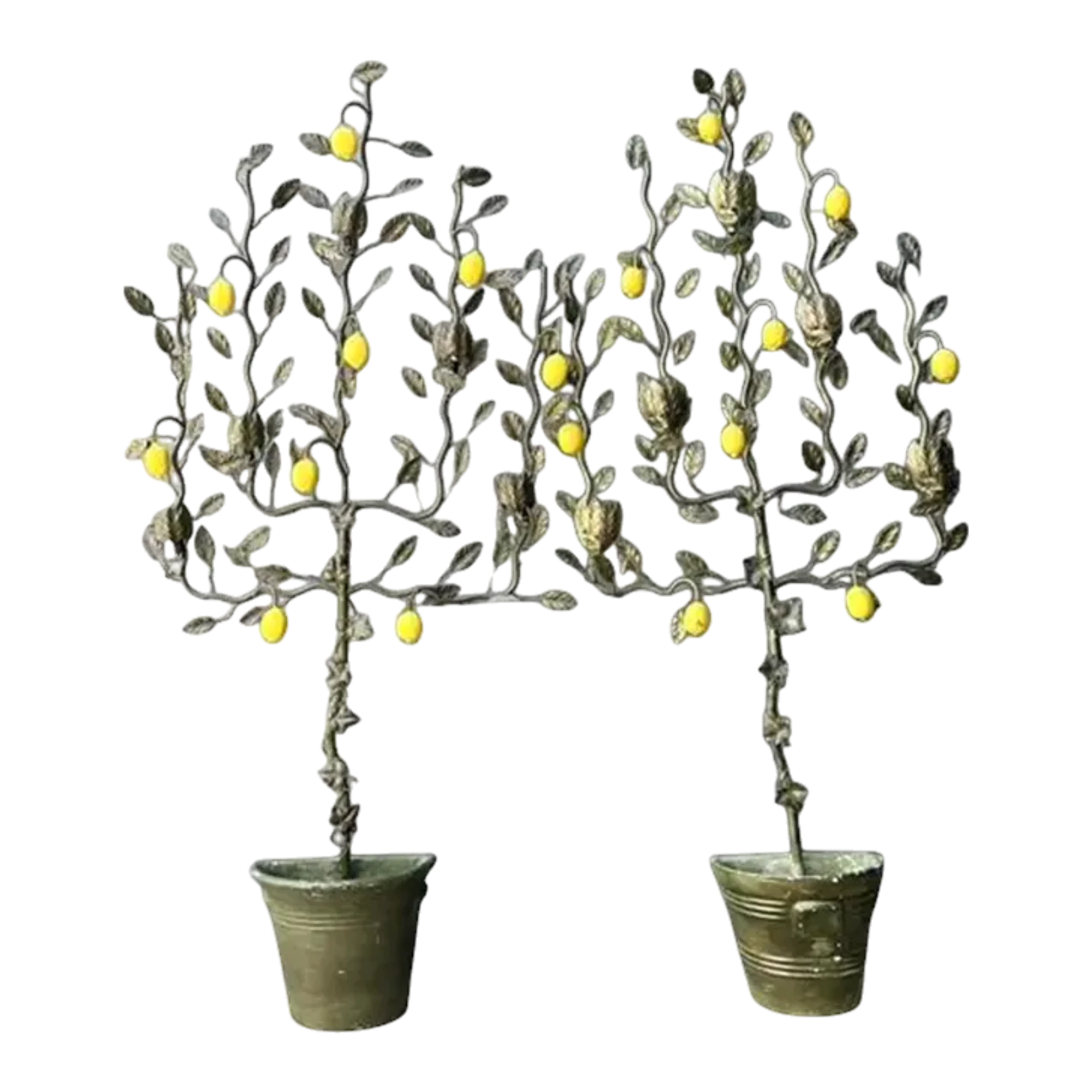 Vintage Italian Lemon Tole Tree Lights - A Pair