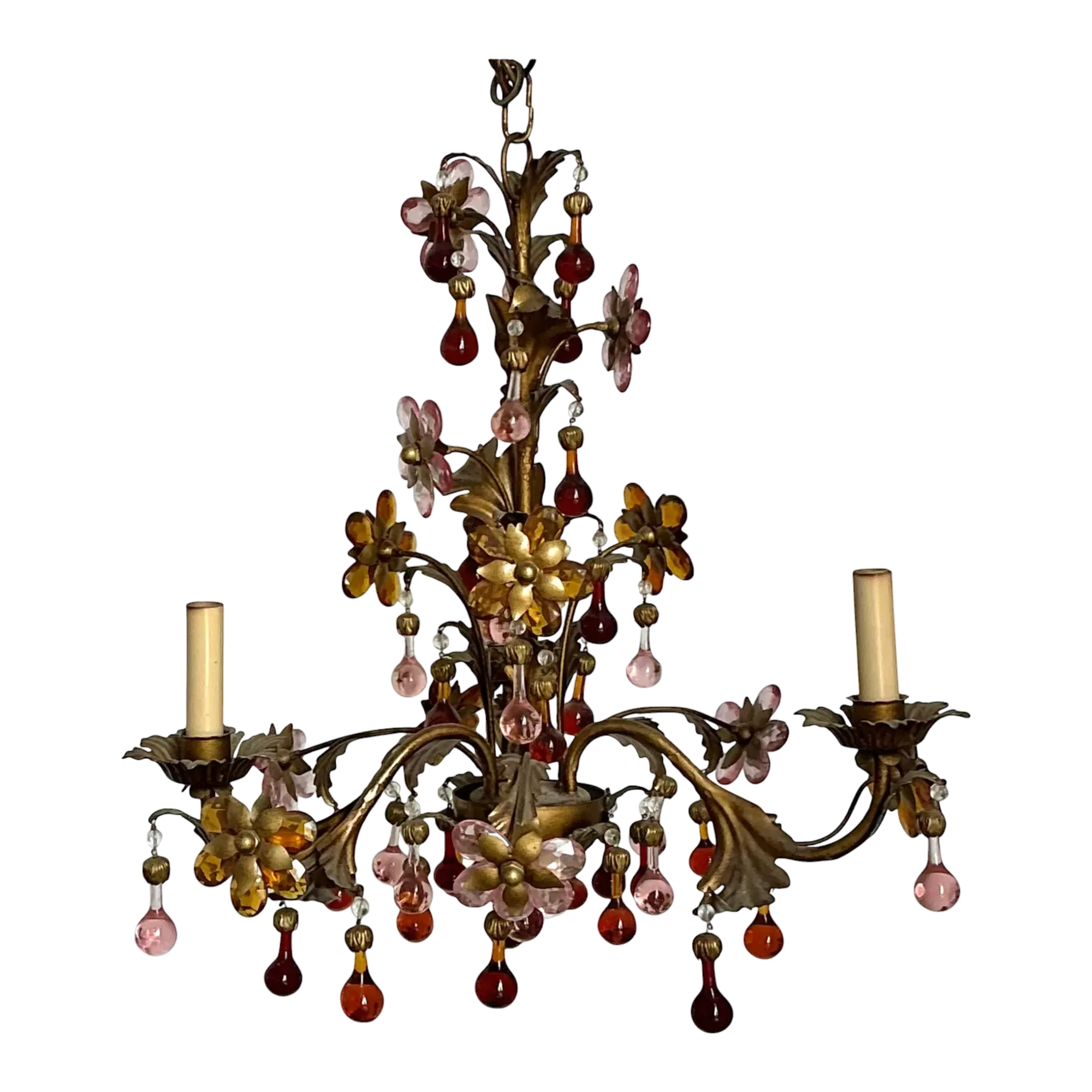 Vintage Italian Murano Glass Floral Chandelier — additional photo 1