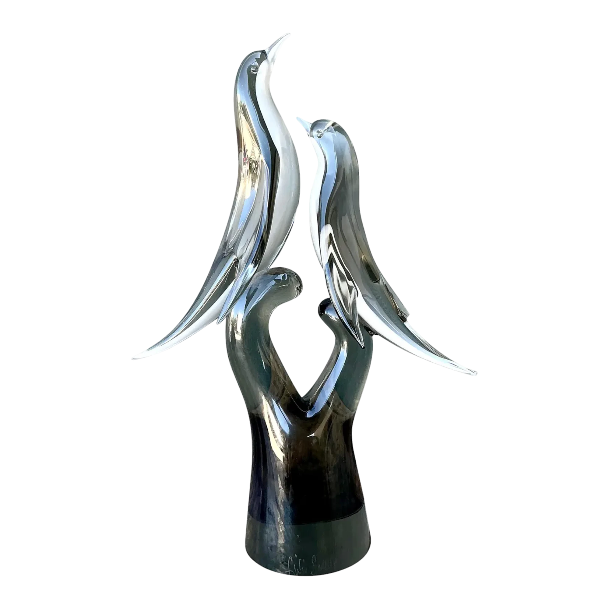 Vintage Italian Murano Seguso Glass Birds