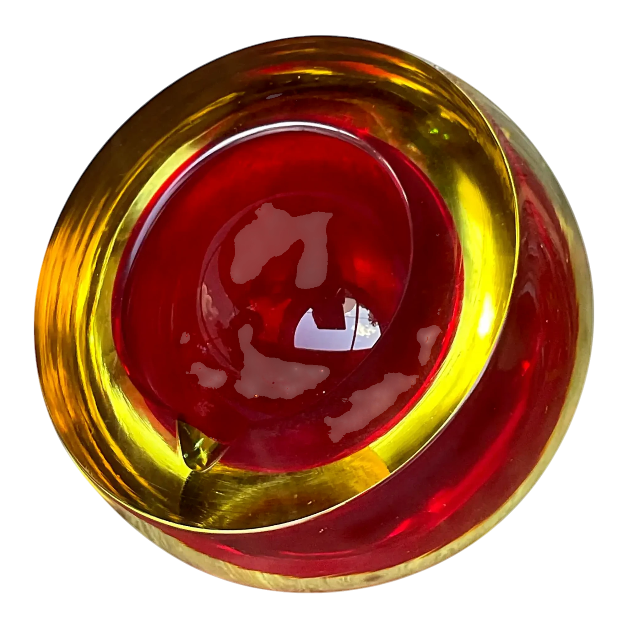 Vintage Italian Murano Sommeroso Attributed Orbe Glass Ashtray