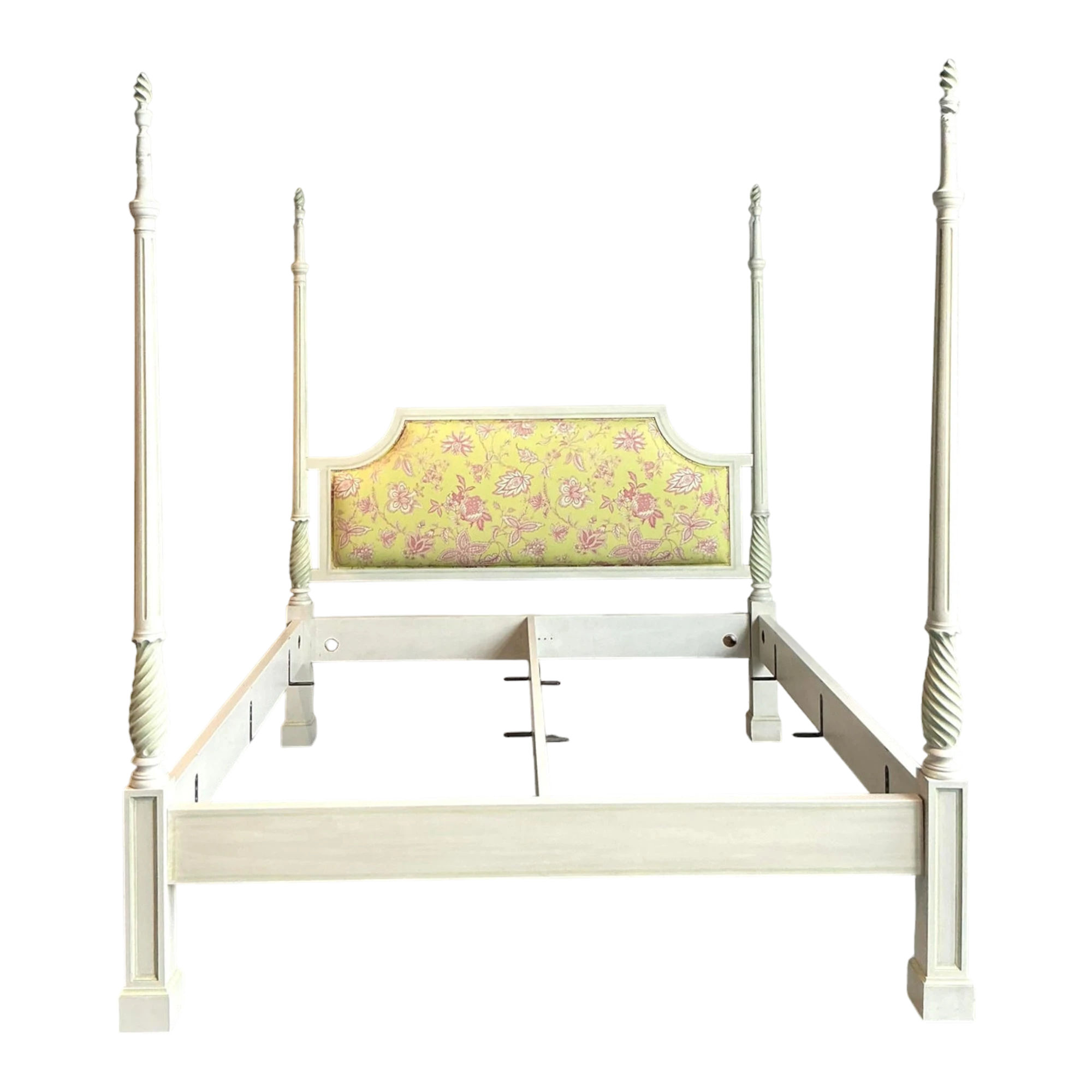 Vintage Italian Patina Turned Wood Poster Bed — additional photo 1