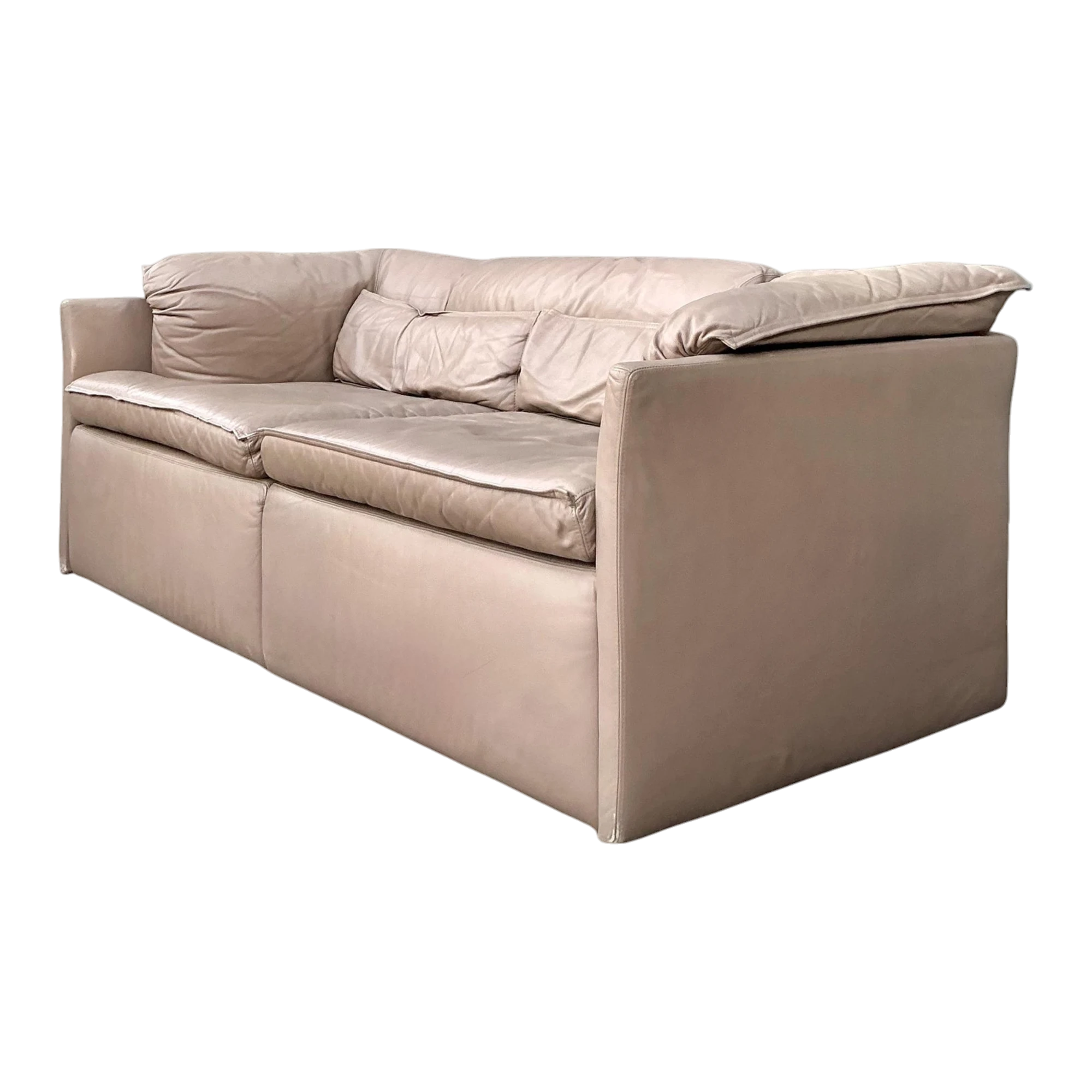 Vintage Italian Sapporitti Leather Sofa