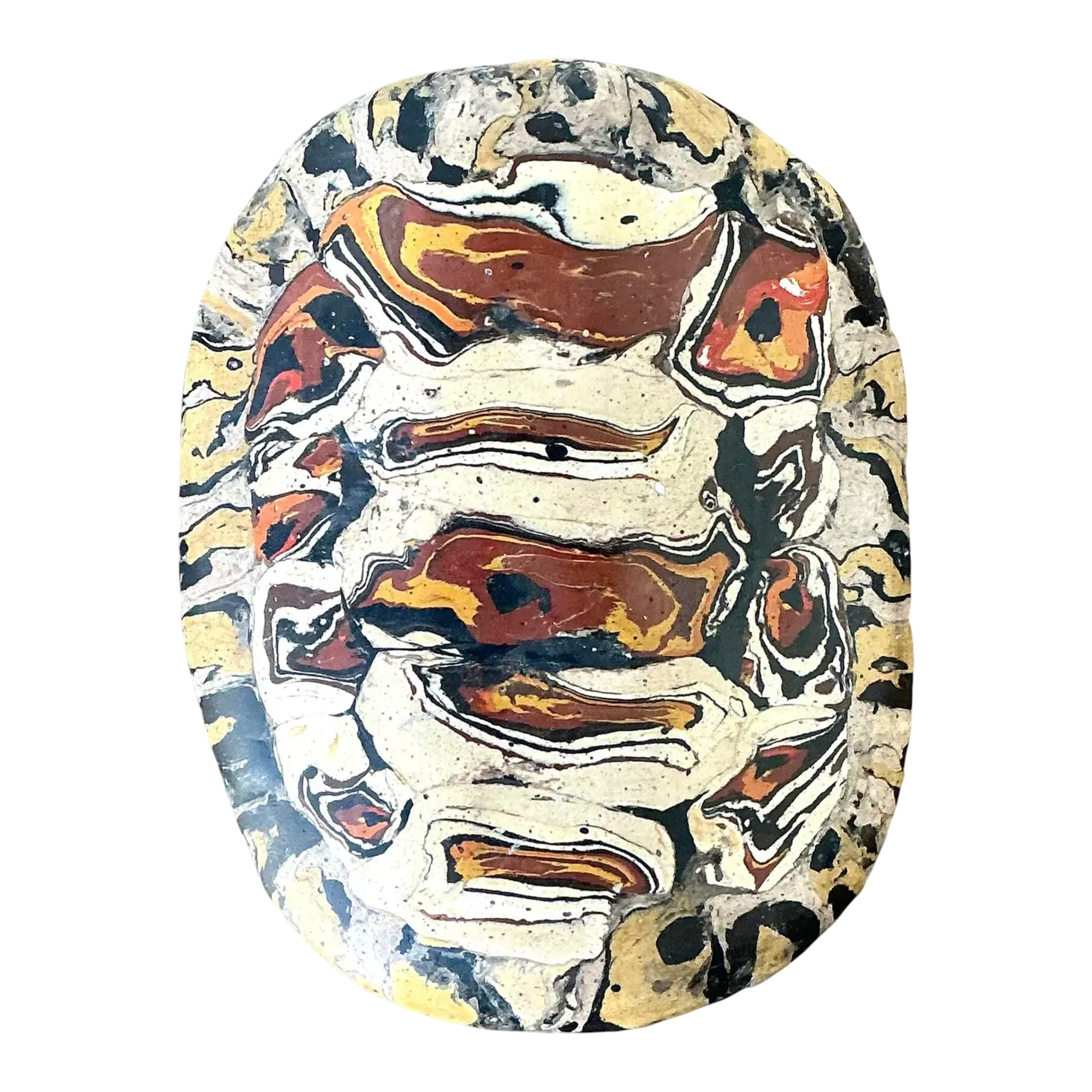 Vintage Italian Scagliola Artisanal Pigmented Plaster Turtle Shell — additional photo 1