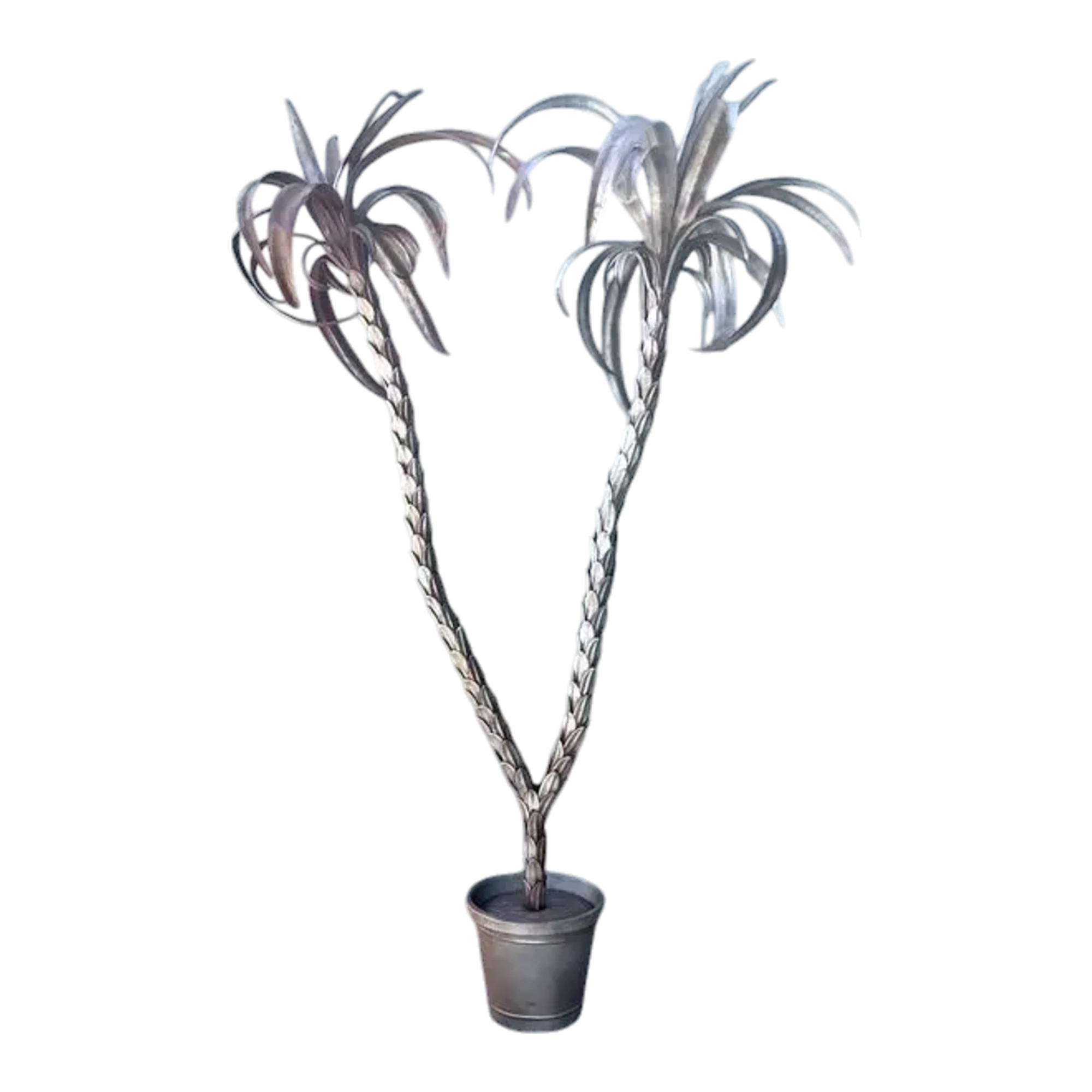 Vintage Italian Silver Tole Palm Tree