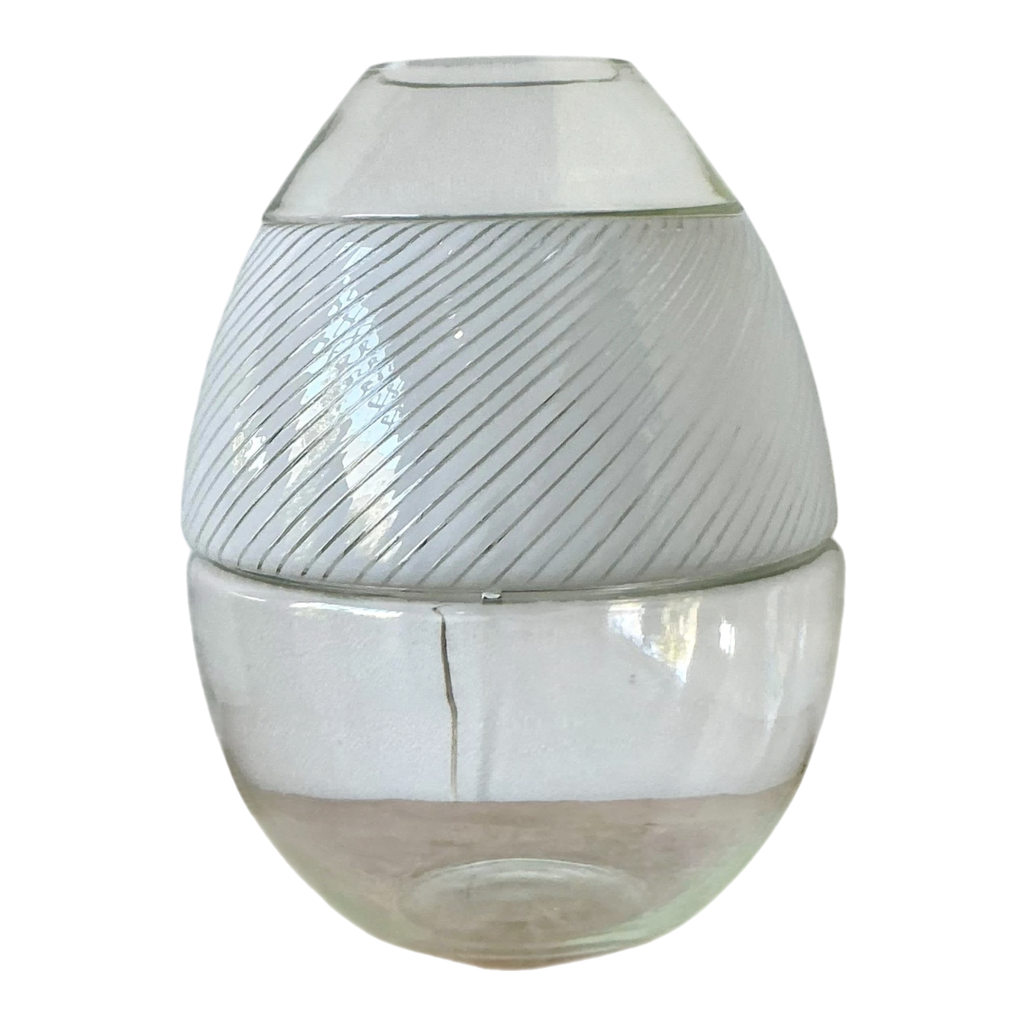 Vintage Italian Stacked Glass Lamps With Built in Vase