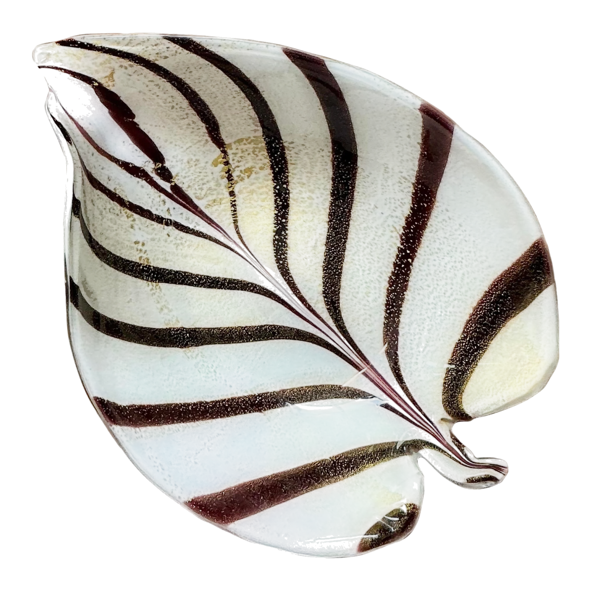 Vintage Italian Striped Glass Bowl After Murano