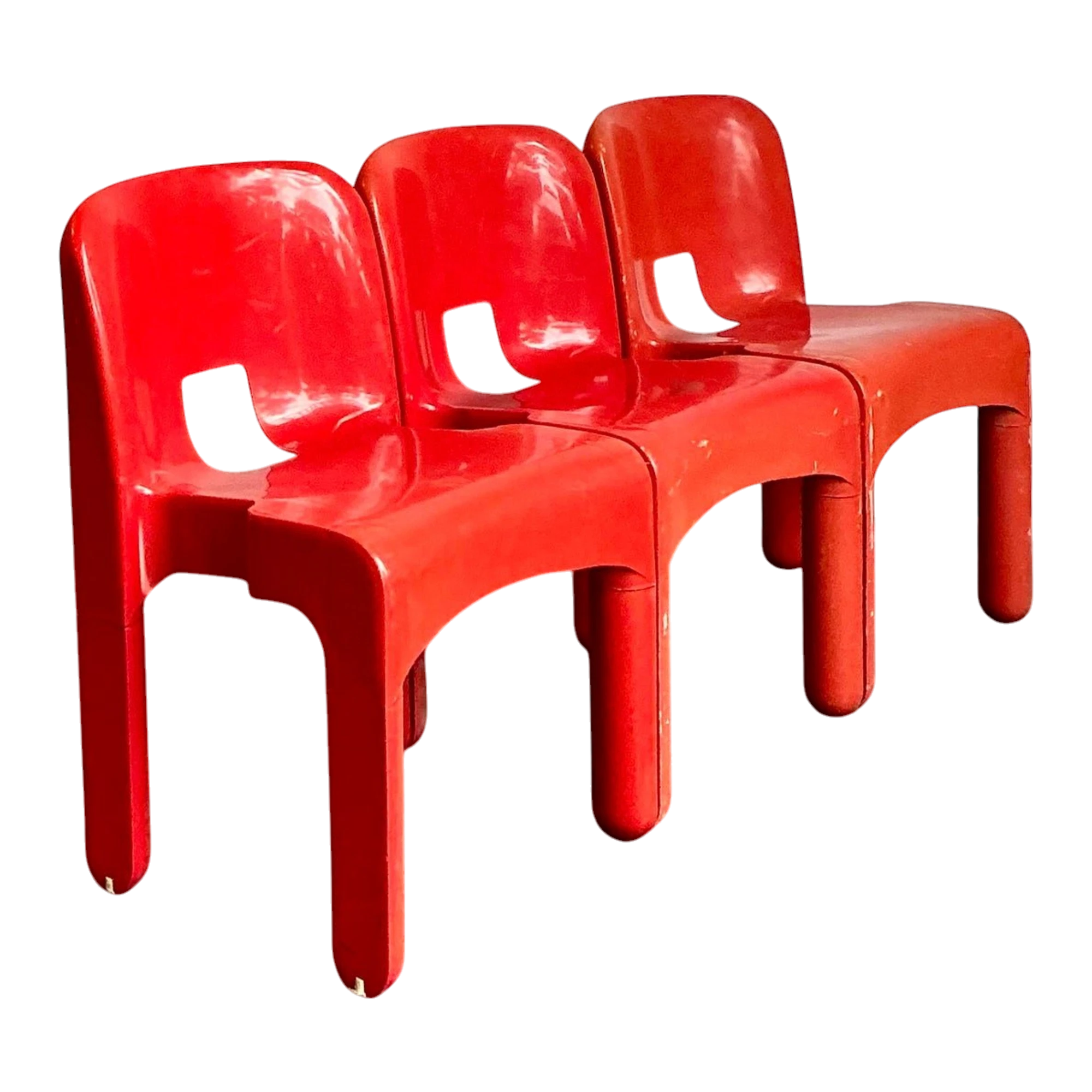 Vintage Joe Colombo Molded Resin Chairs - Set of Three