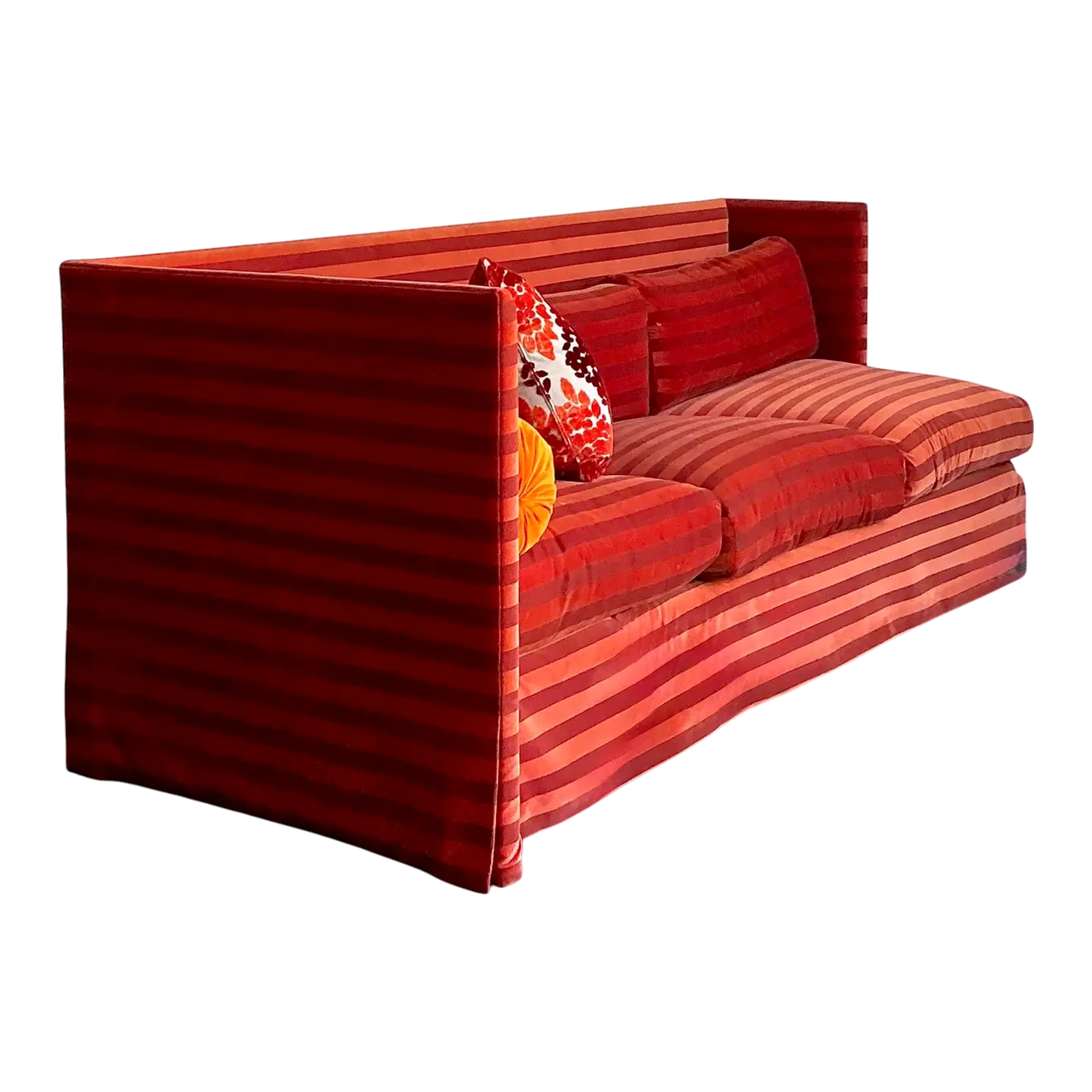 Vintage John Saladino Striped Velvet Sofa — additional photo 1