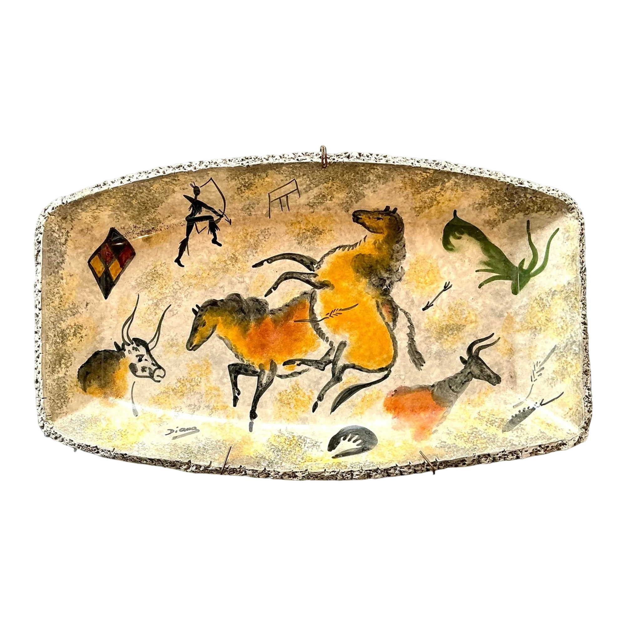 Vintage Lascaux Cave Painting Bowl