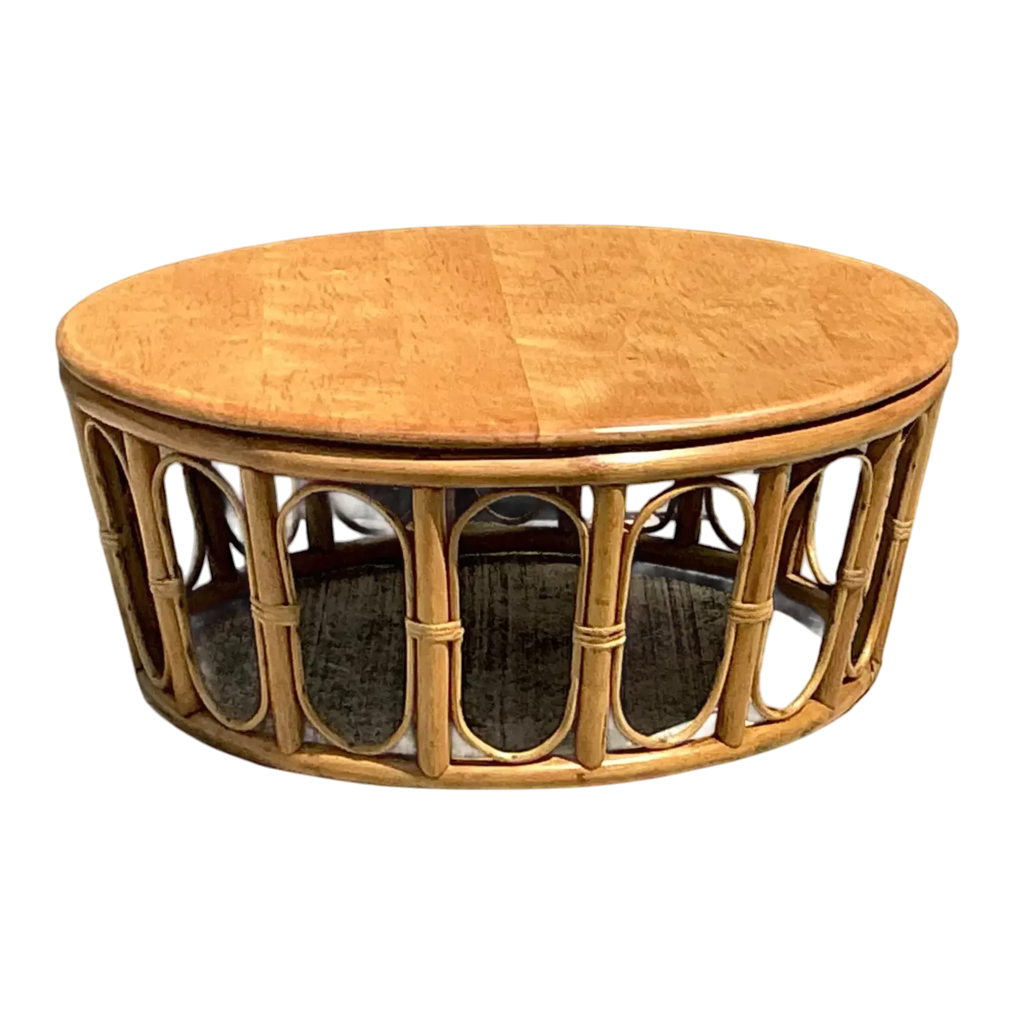 Vintage Looped Rattan Coffee Table