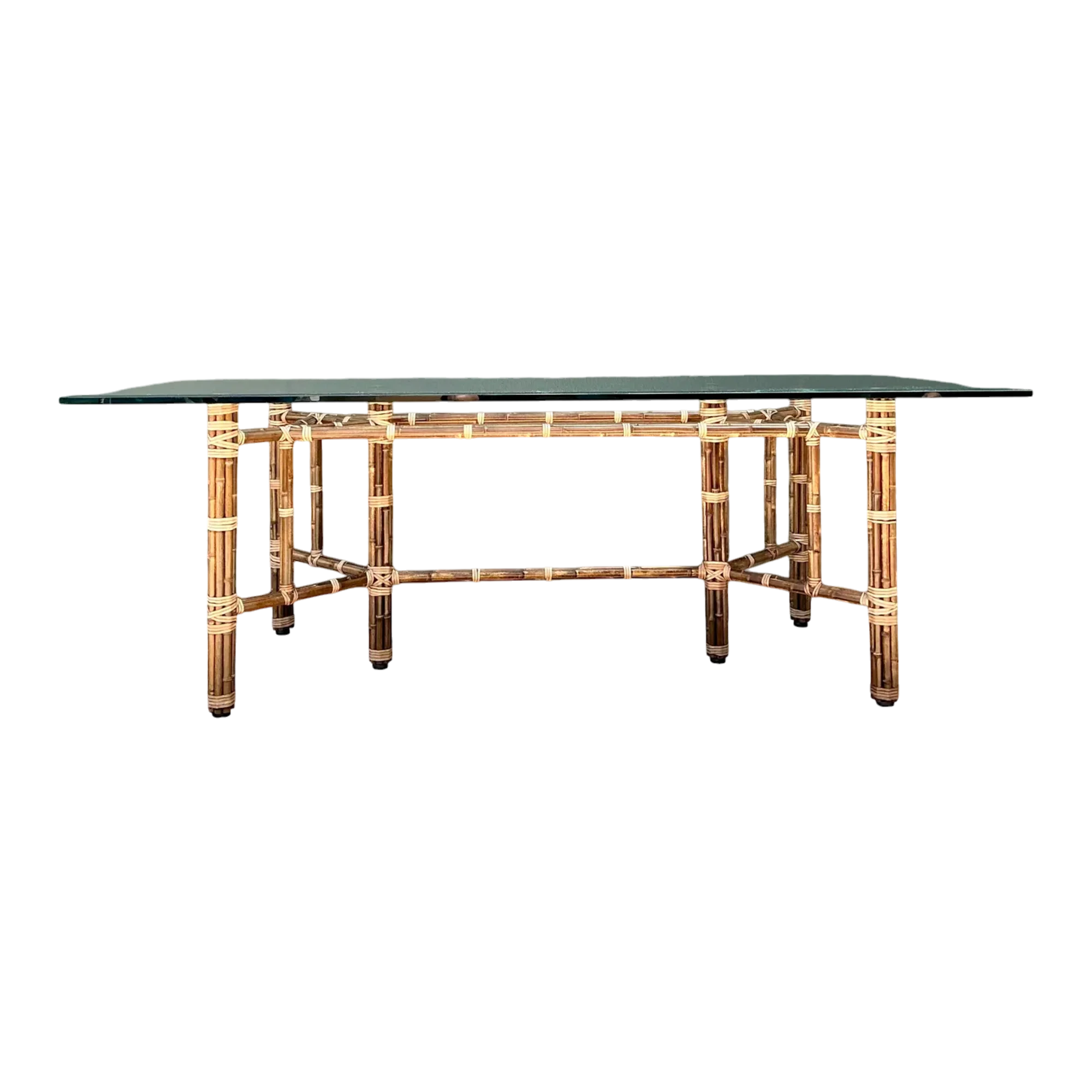 Vintage McGuire Bundled Rattan Rectangle Dining Table