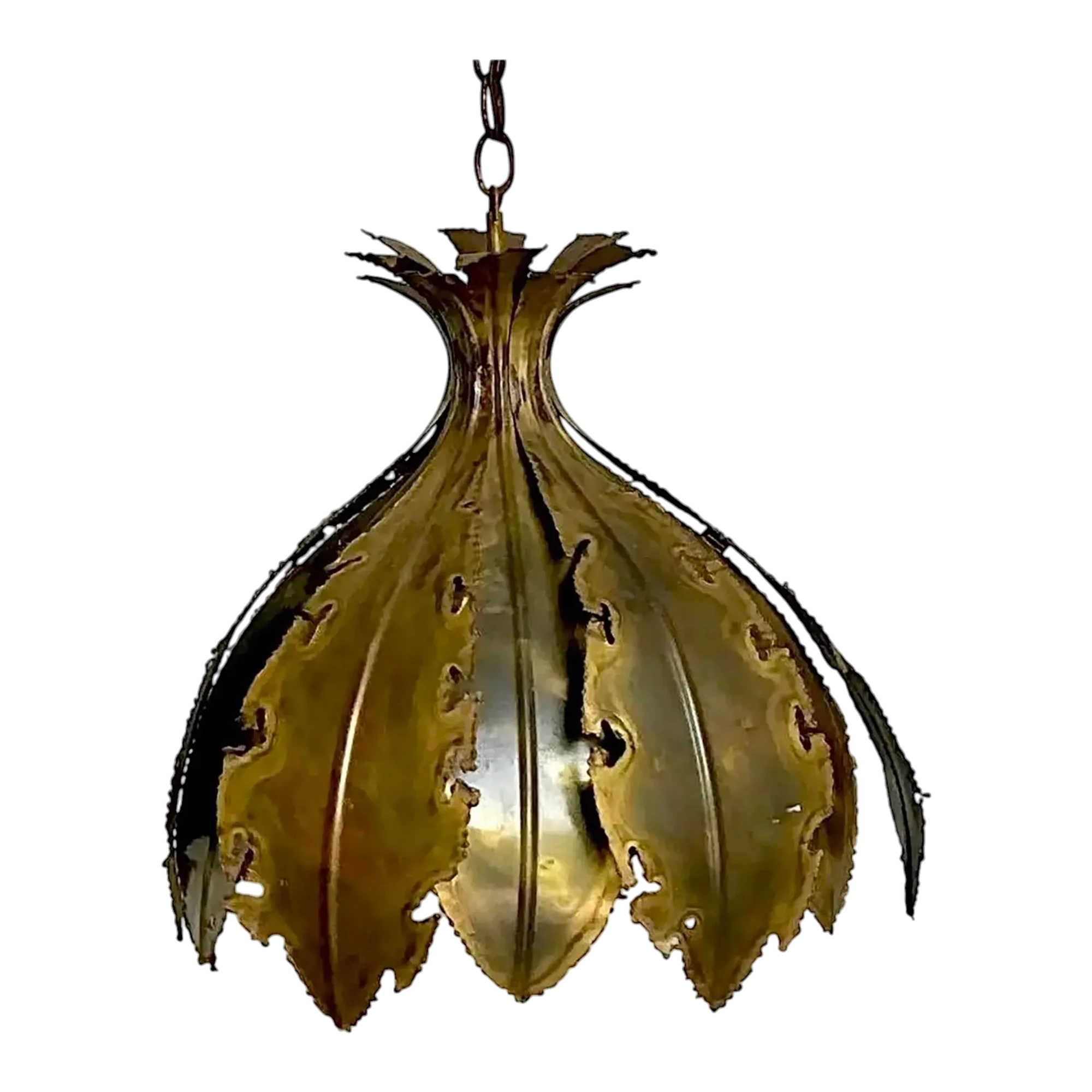 Vintage MCM Danish Holm Sorensen Torch Cut Chandelier