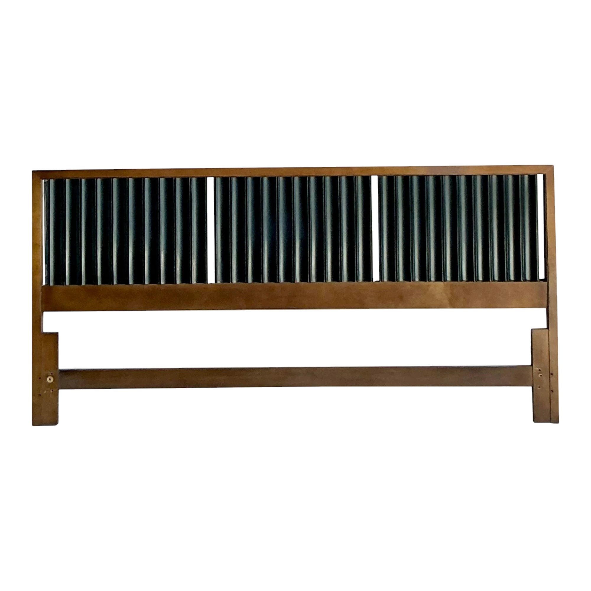 Vintage MCM Founders Fluted Ebony King Headboard — additional photo 1