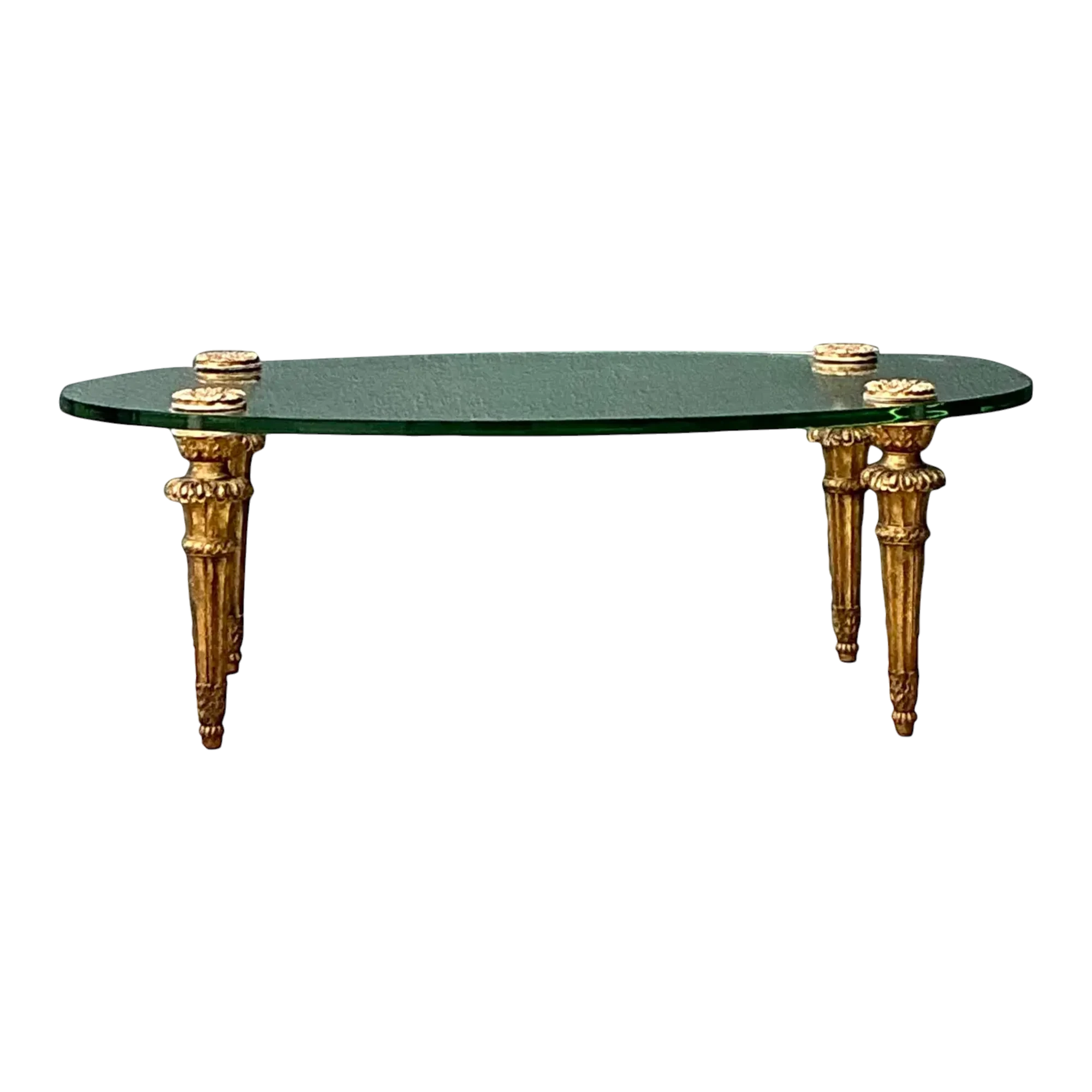 Vintage MCM Gilt Wood Coffee Table After Maison Jansen