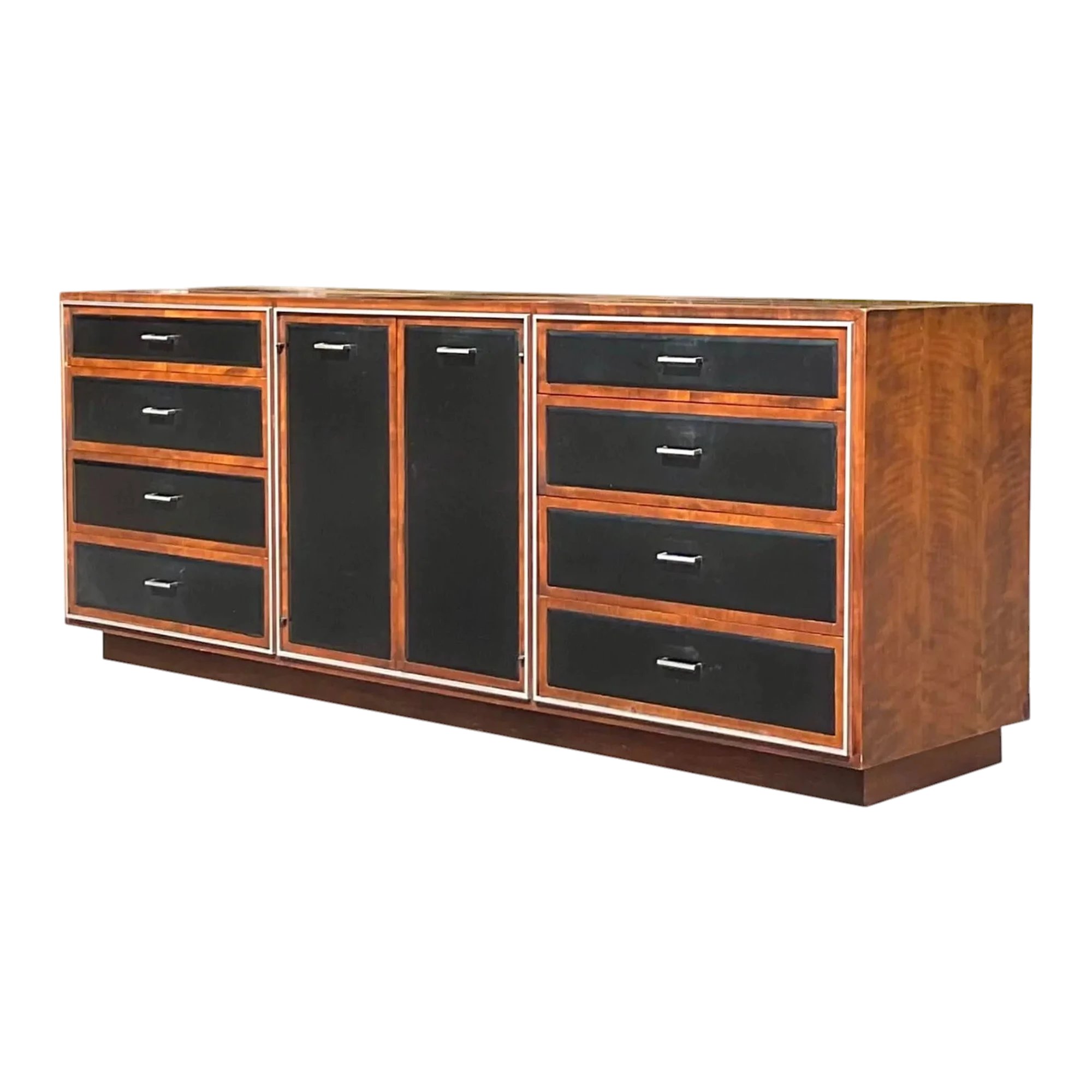 Vintage MCM John Stuart Leather Front Dresser
