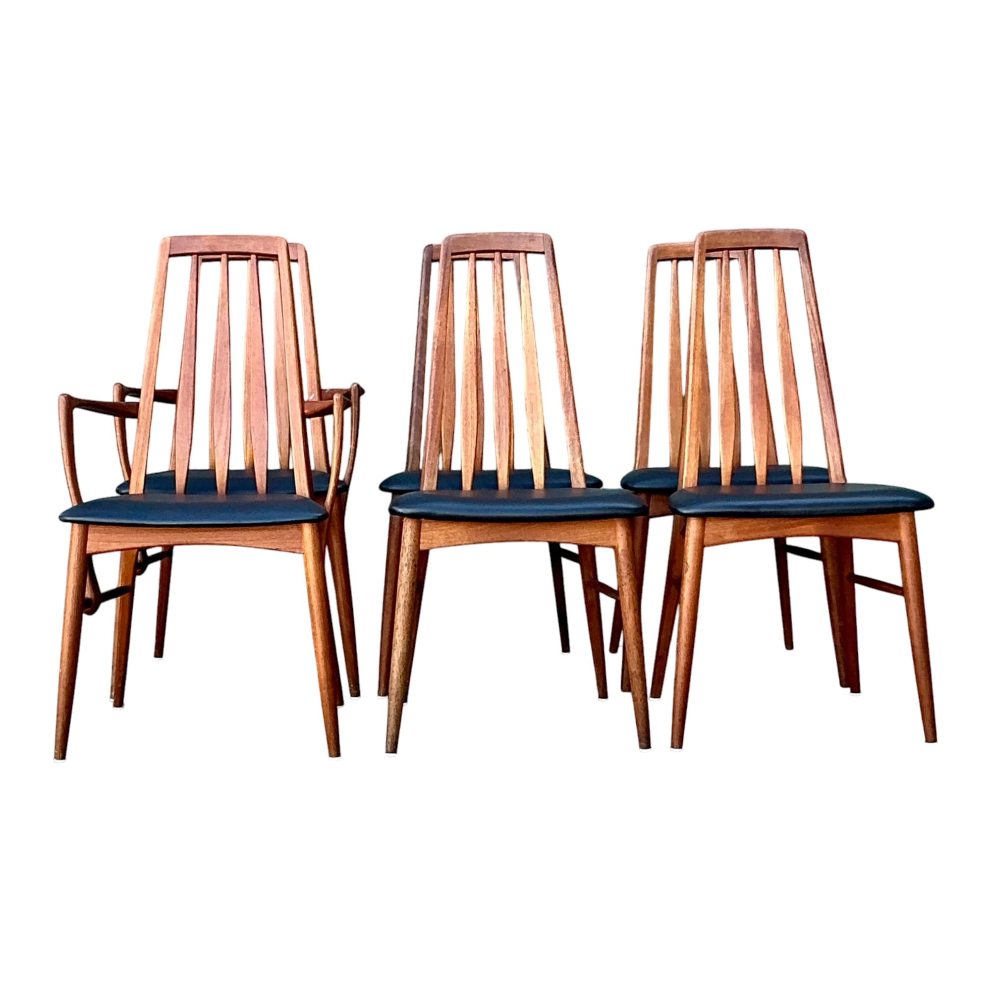 Vintage MCM Niels Koefoed Teak “Eva” Dining Chairs - Set of 6