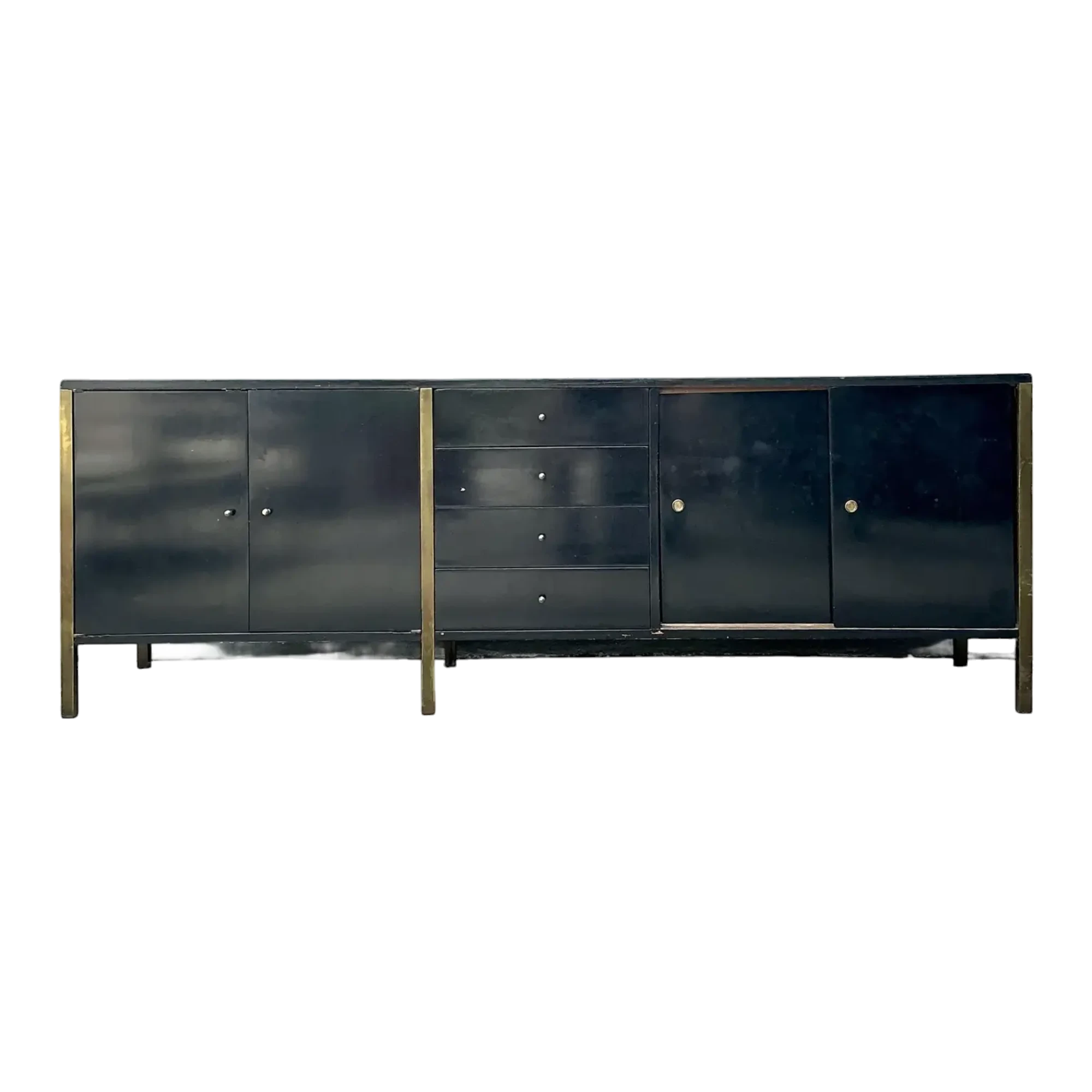 Vintage MCM Sliding Door Credenza After Paul McCobb