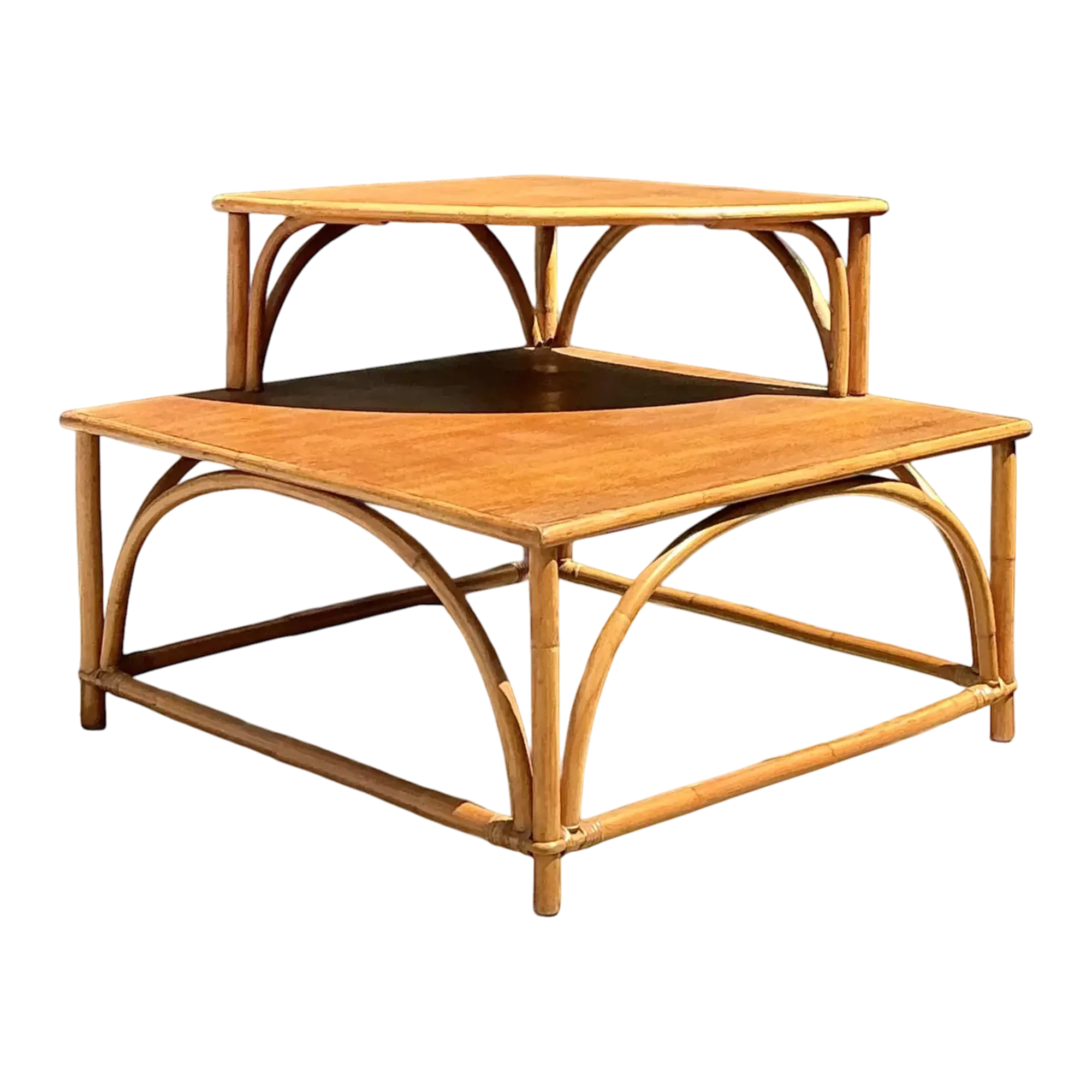 Vintage MCM Stacked Corner Table