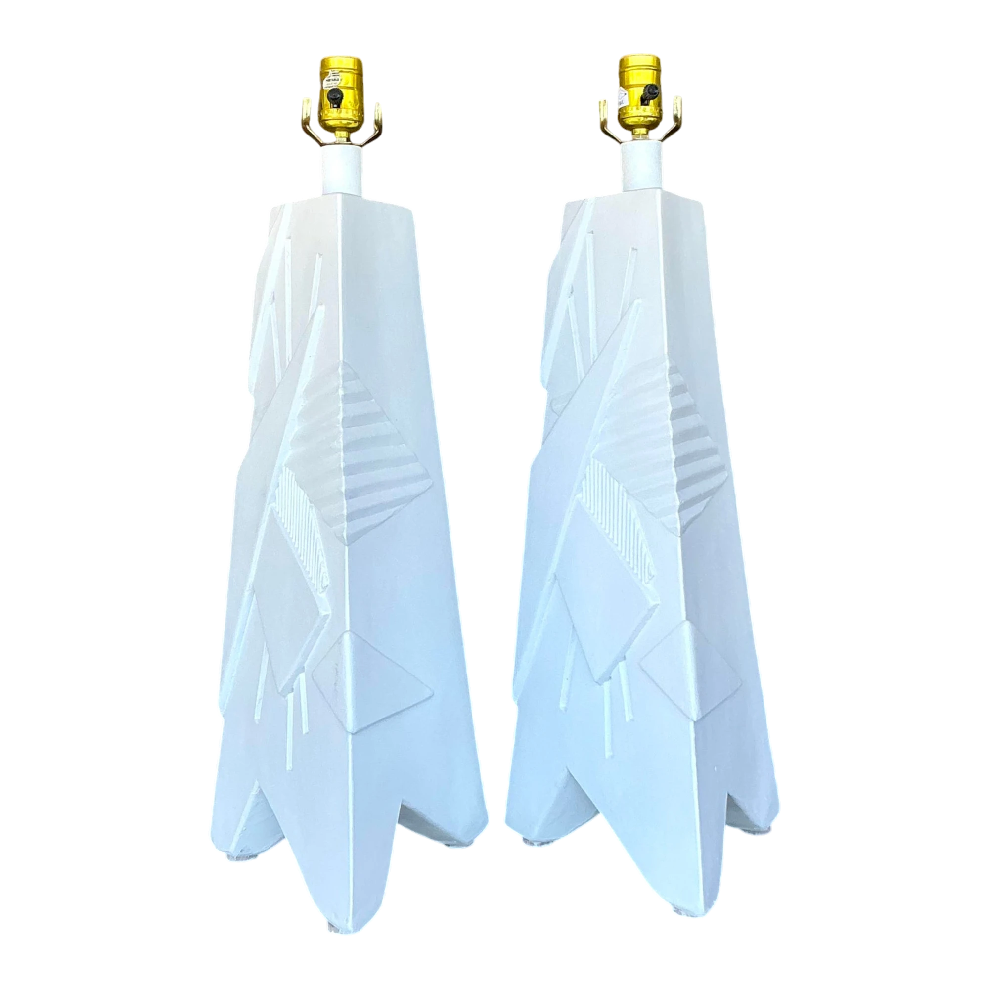 Vintage Mid 20th Century ArtMaster Plaster Lamps - A Pair