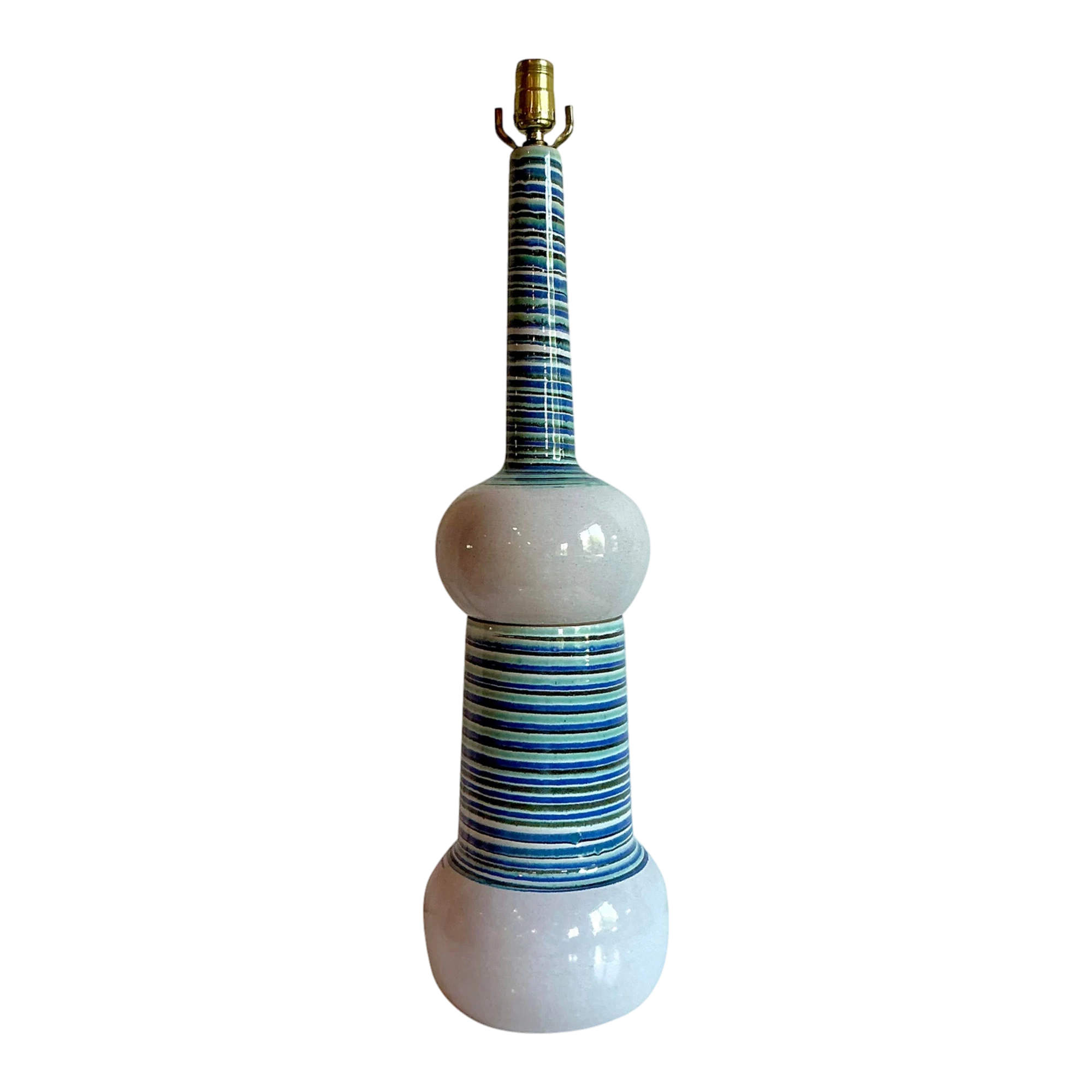 Vintage Mid 20th Century Martz Hand Painted Table Lamp