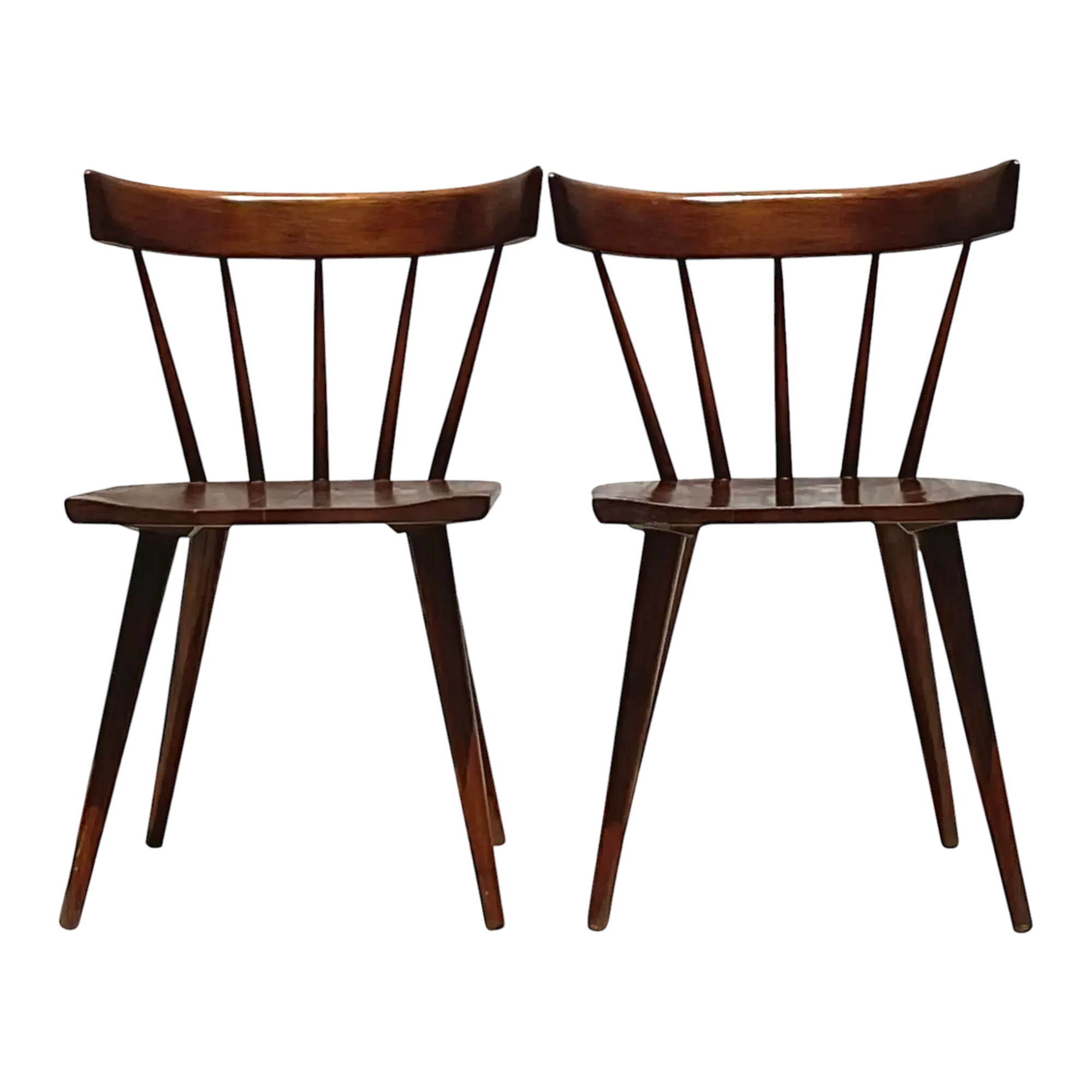Vintage Mid 20th Century Spindle Back Dining Chairs After Paul McCobb- Set of 2