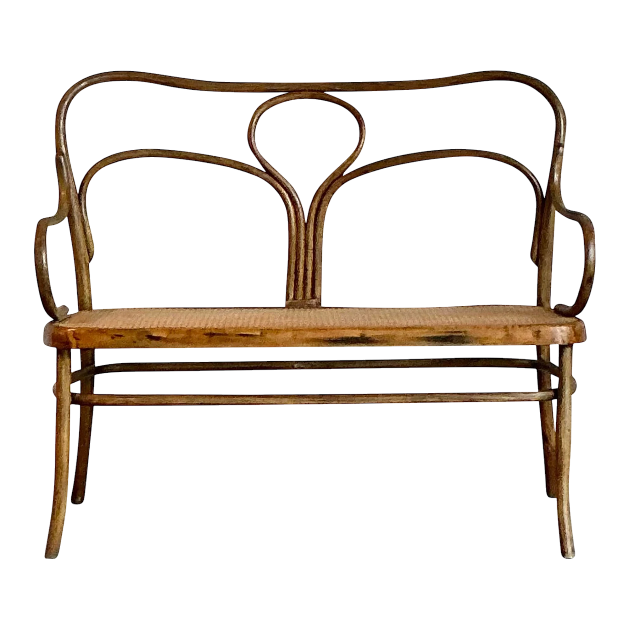 Vintage Mid-Century Modern Bent Wood Bench After Thonet — additional photo 1