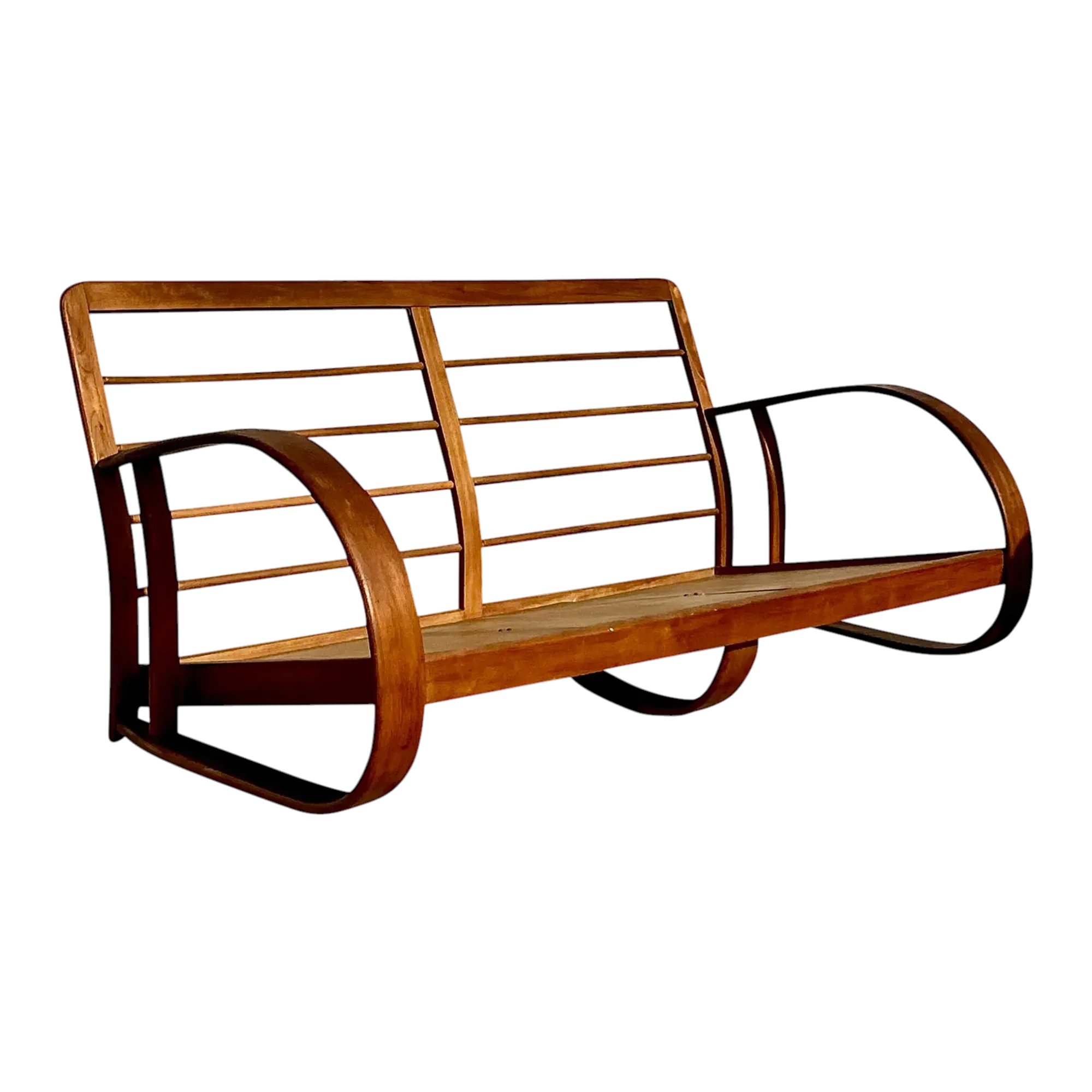 Vintage Mid-Century Modern Bent Wood Sofa After Gilbert Rohde