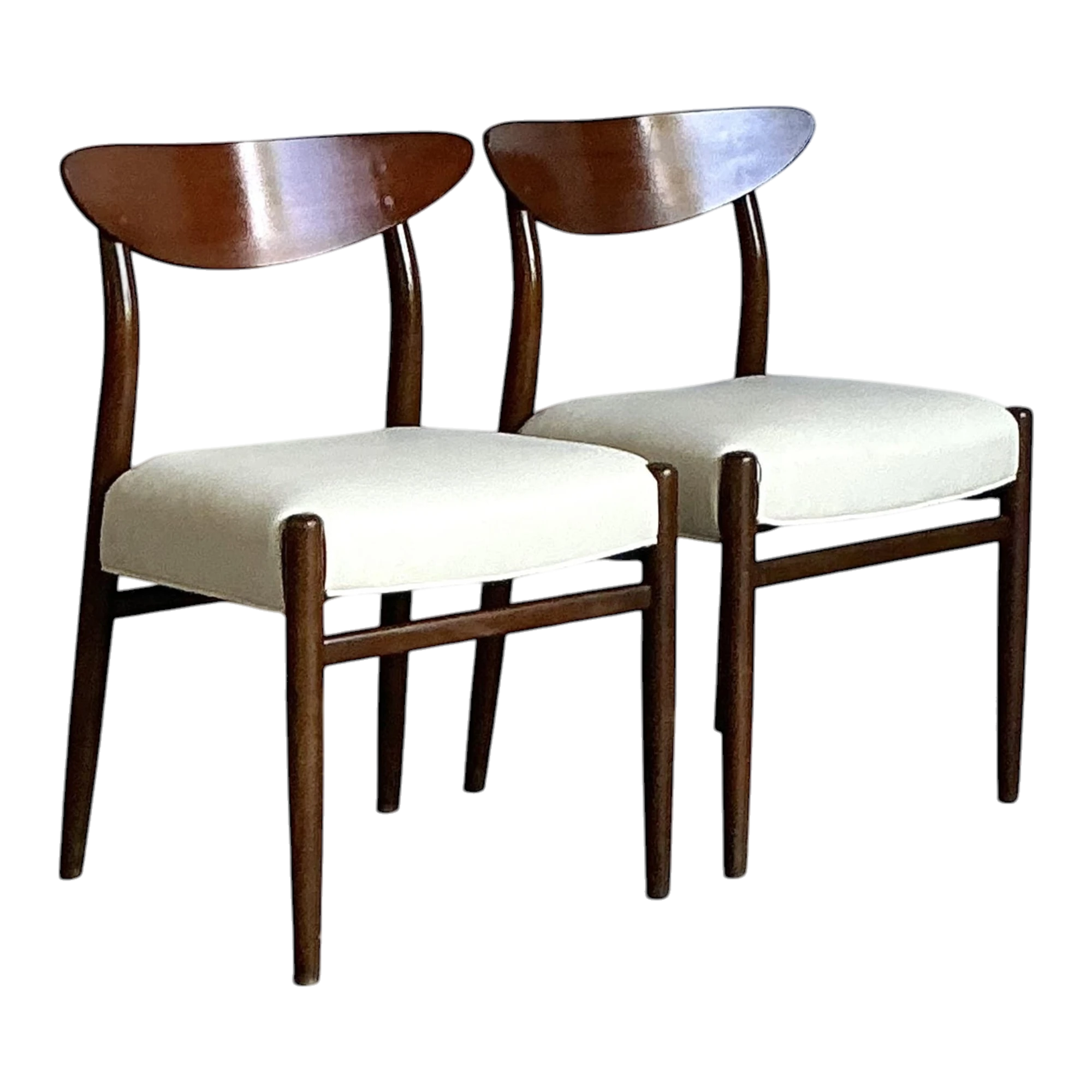 Vintage Mid-Century Modern Blade Back Dining Chairs - A Pair