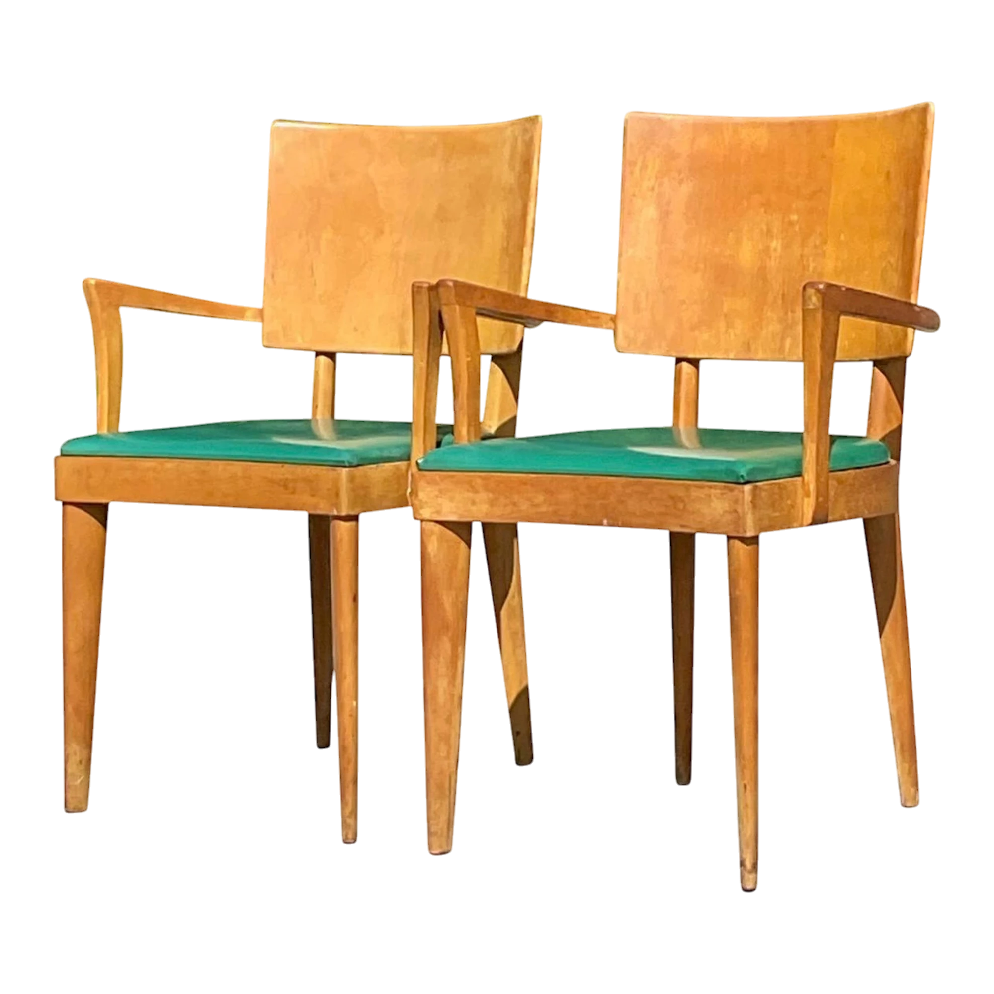 Vintage Mid-Century Modern Heywood Wakefield "Missoula" Arm Chairs - a Pair