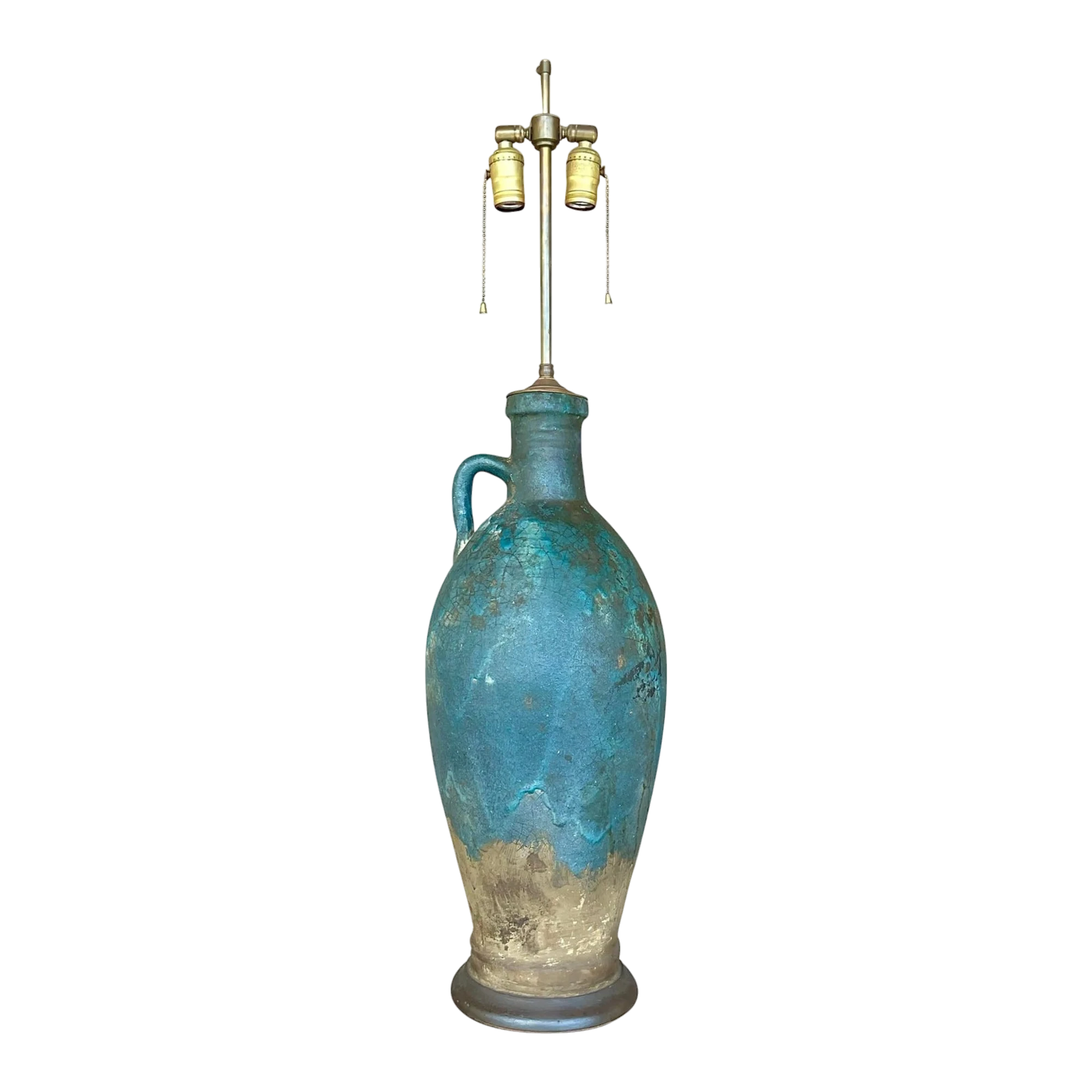 Vintage Midcentury Lava Glaze Table Lamp