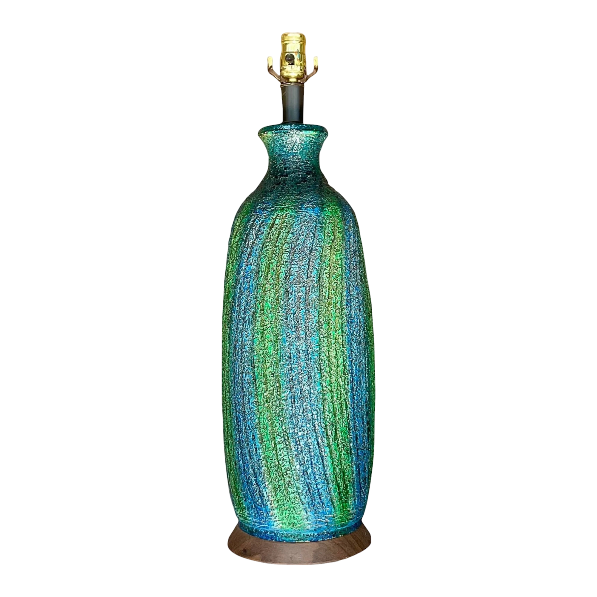 Vintage Midcentury Textured Stripe Table Lamp