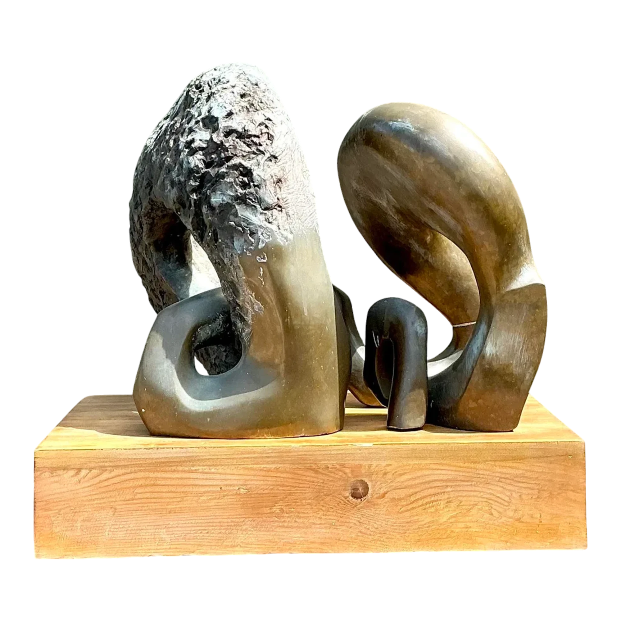 Vintage Monumental Bronze Abstract Sculpture