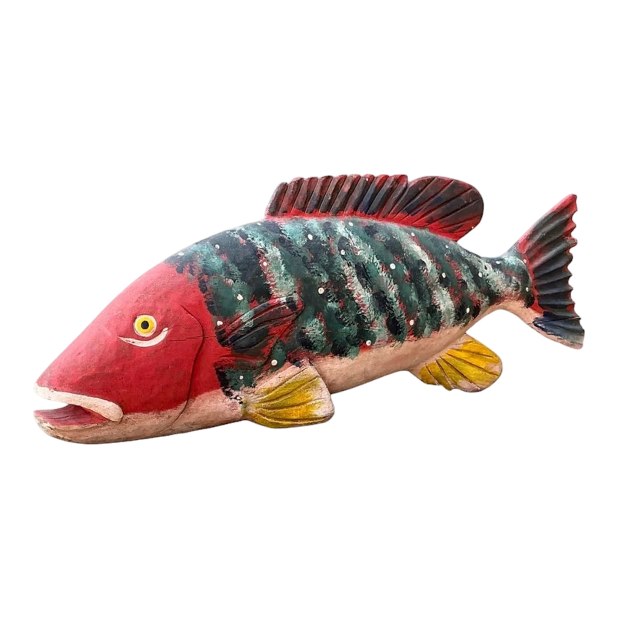 Vintage Monumental Hand Painted Fish