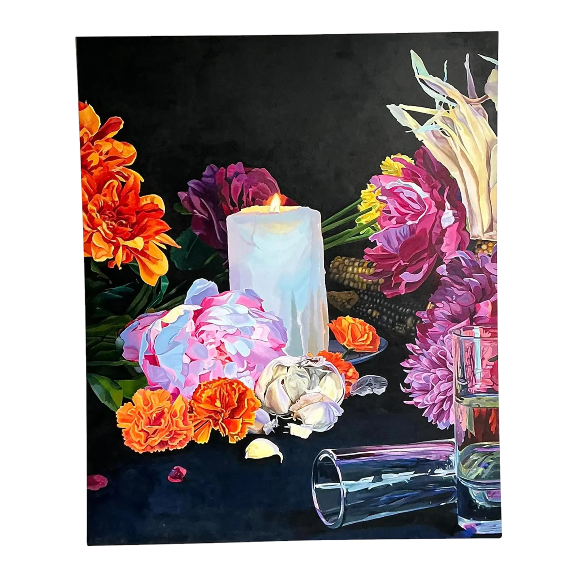 Vintage Monumental Original Still Life on Canvas Wrapped Board — additional photo 1