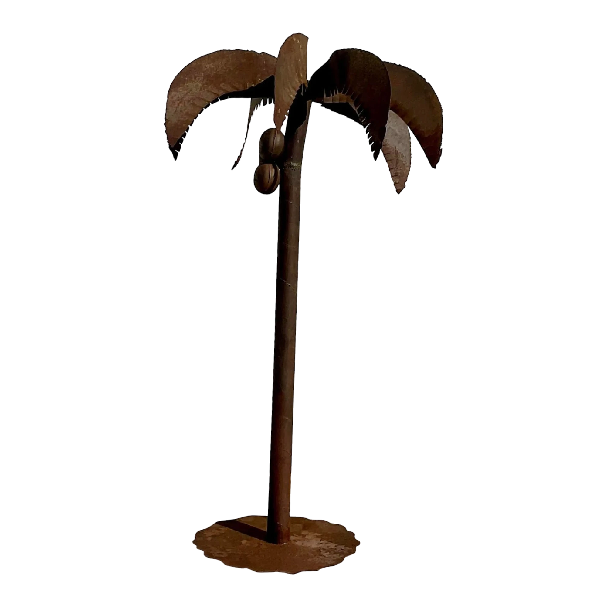 Vintage Monumental Patinated Metal Palm Tree